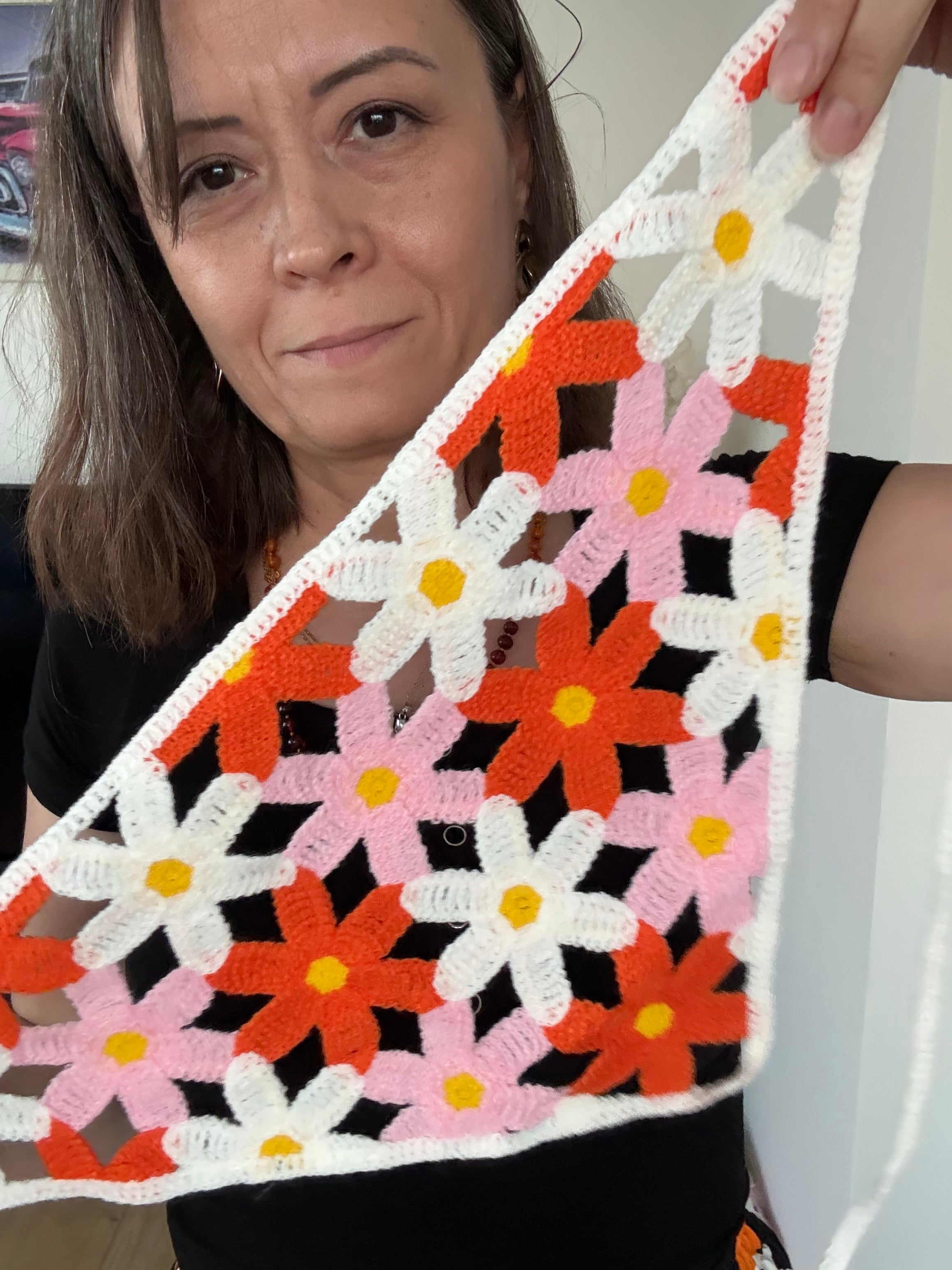 Bohem Papatya Figürlü Bandana  
