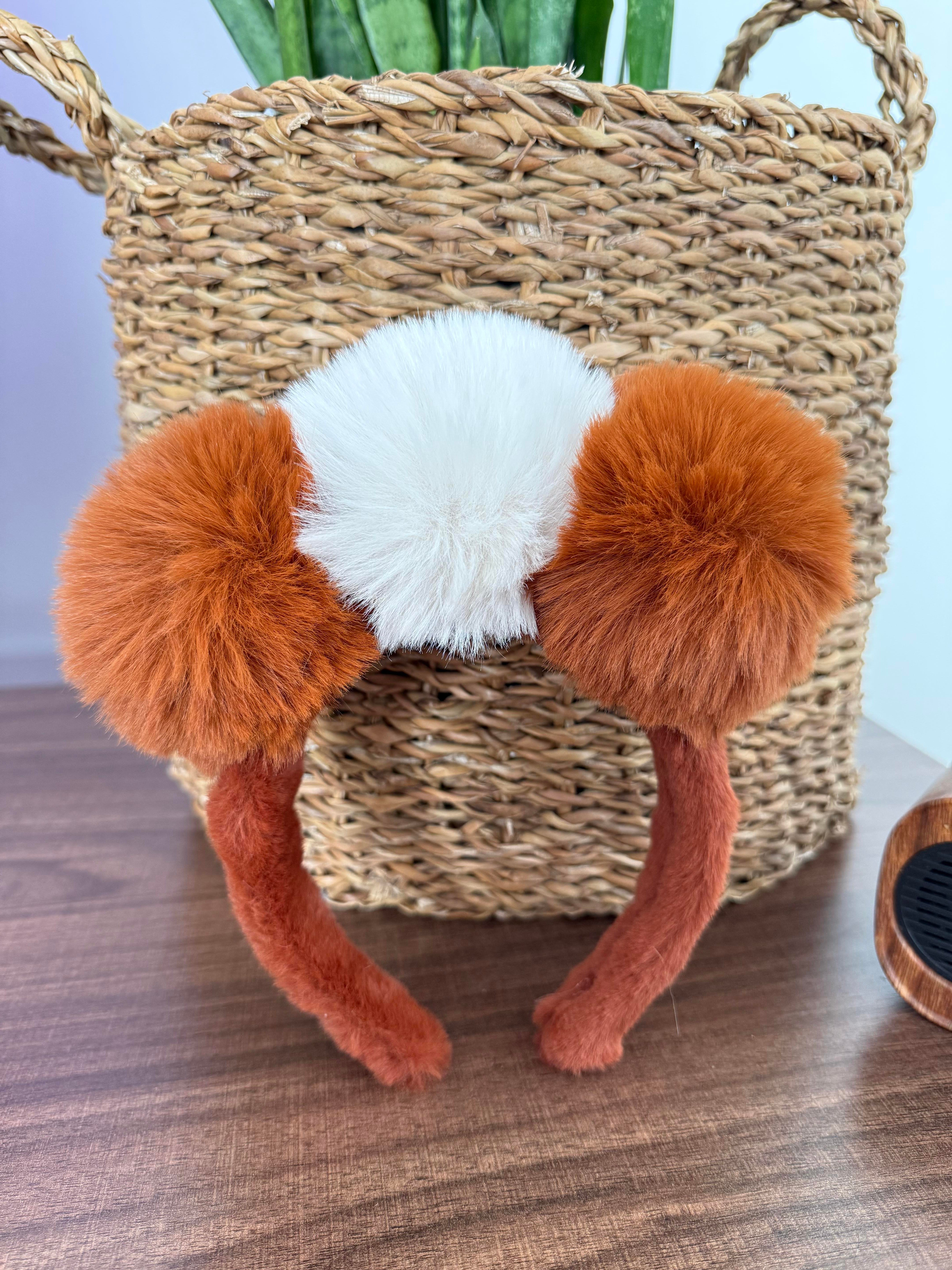 Peluş Dev Ponponlu Taç Kahve & Krem 