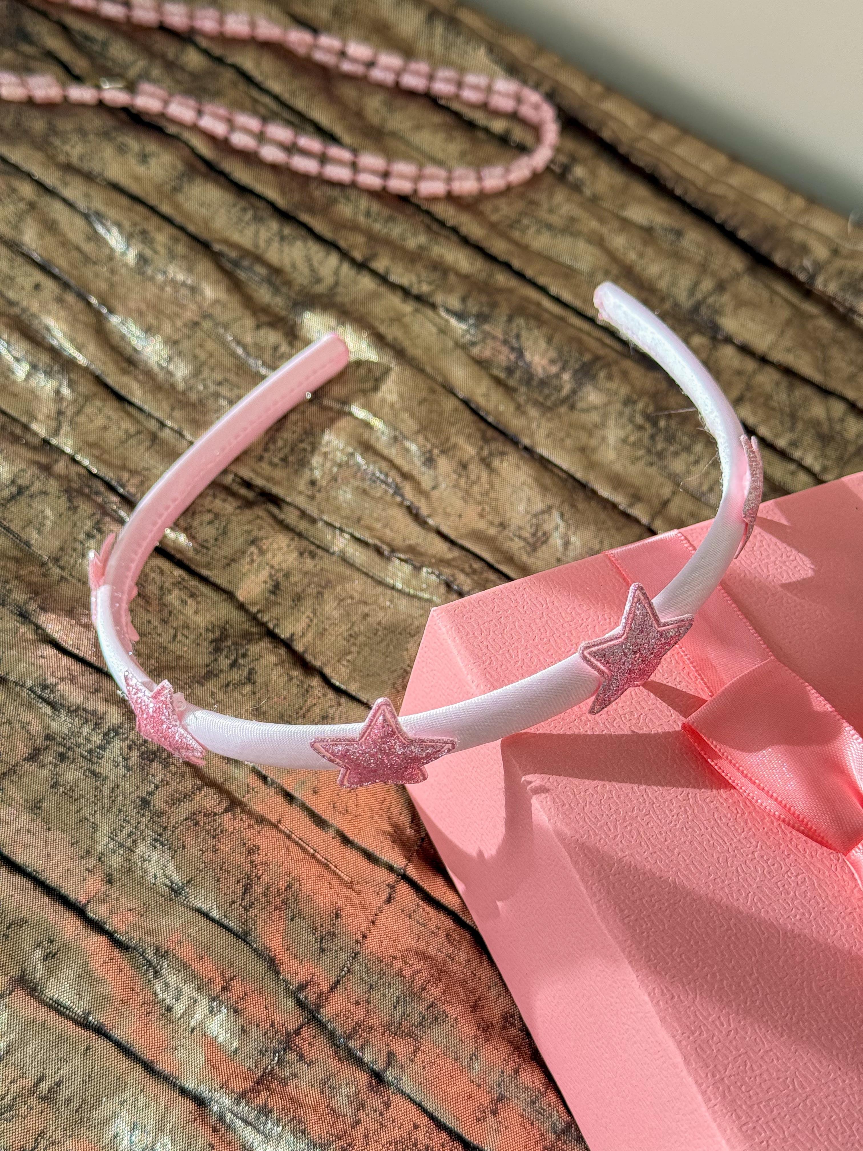 Pink Glitter Star Crown