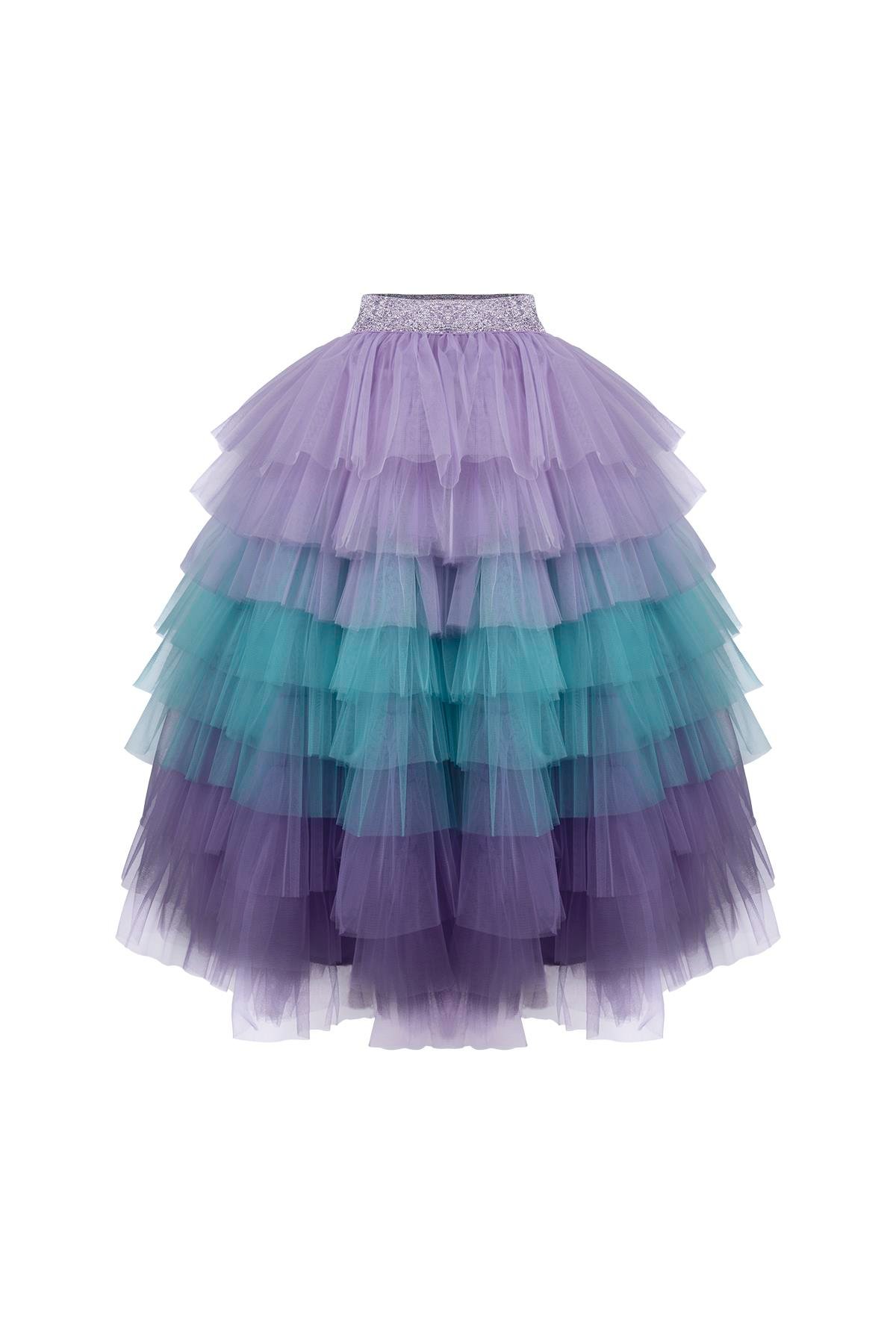 Ruffles Uzun Katlı Etek