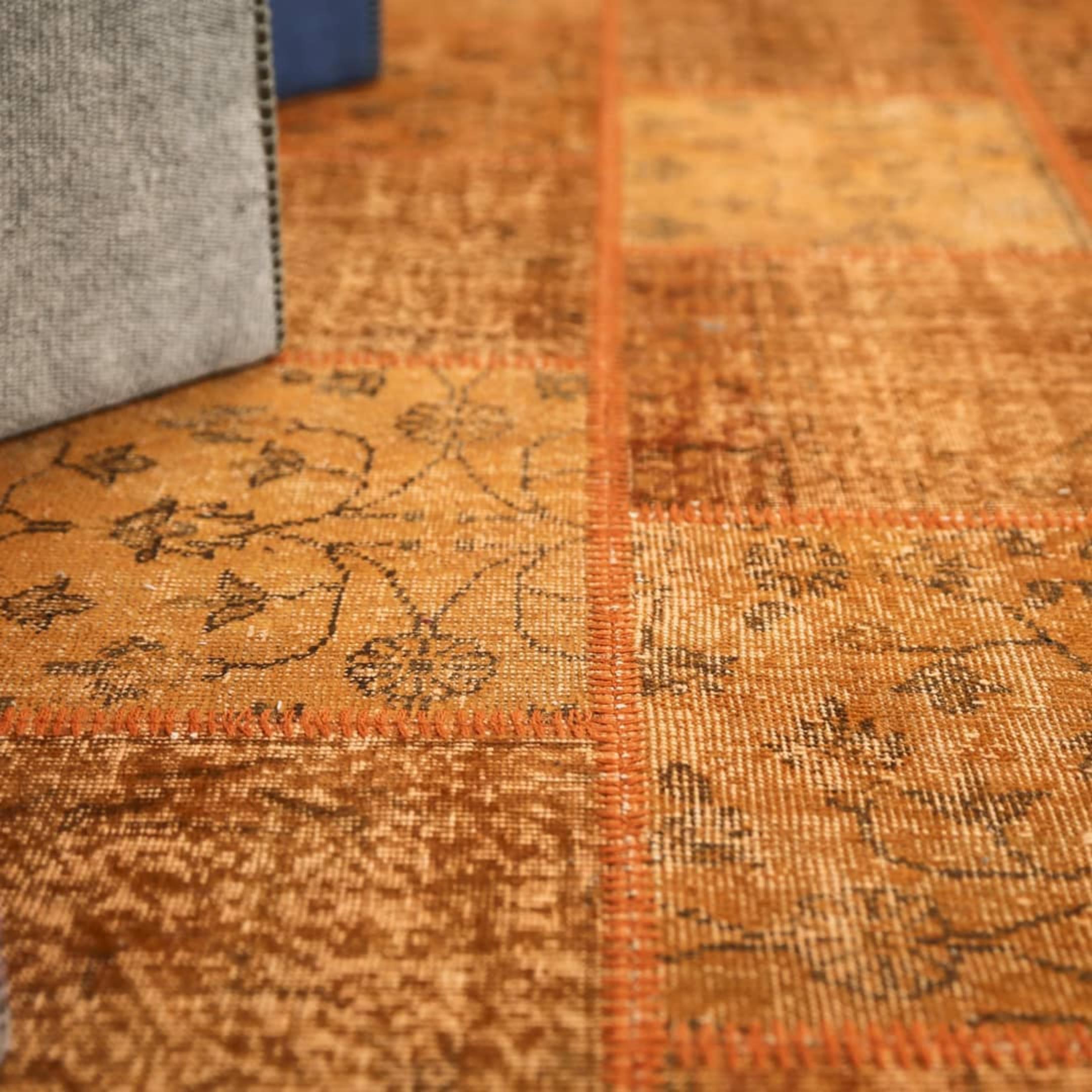 Madalyon Patchwork Antik Anadolu Halısı Orange Country