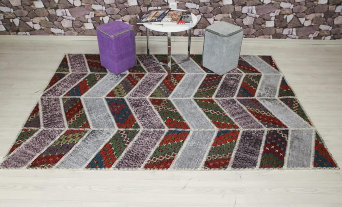 Madalyon Patchwork Antik Anadolu Halısı Alvedo