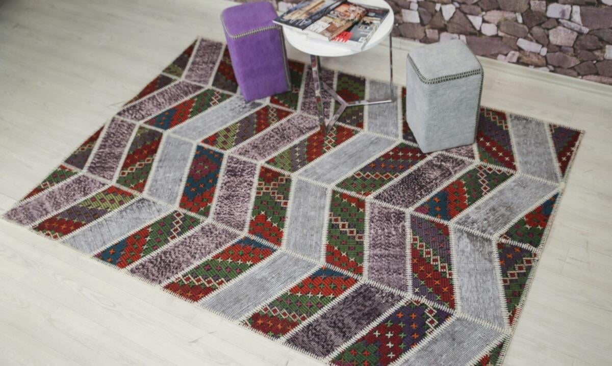 Madalyon Patchwork Antik Anadolu Halısı Alvedo