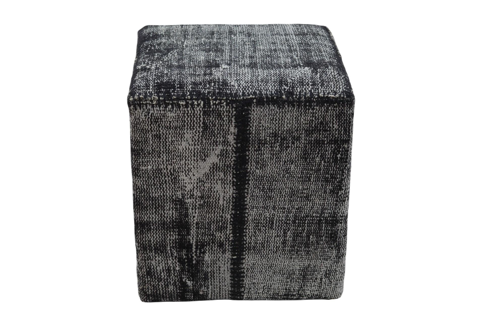 Madalyon Patchwork Puf Antrasit Küp