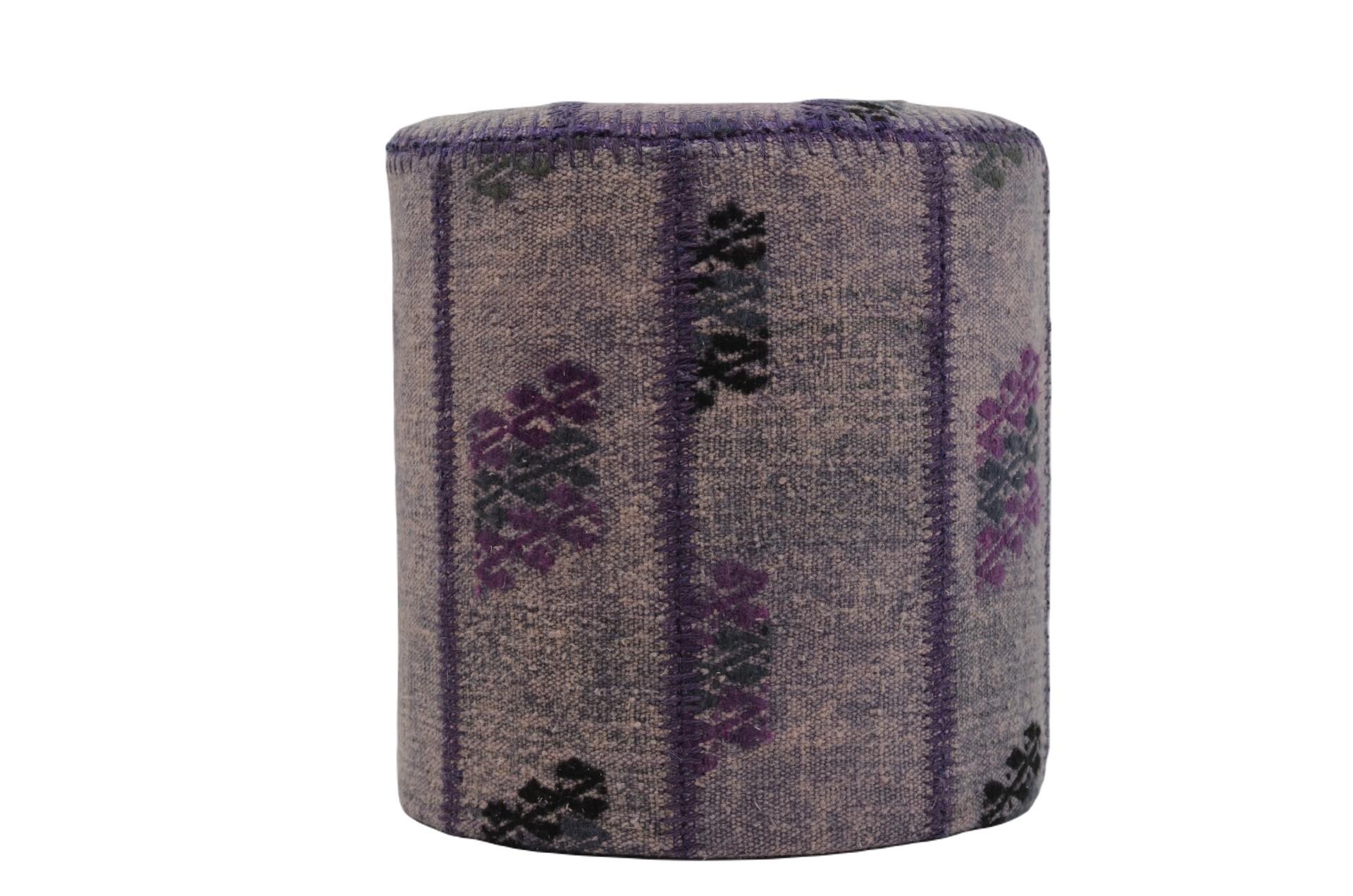 Madalyon Patchwork Puf Mor Silindir