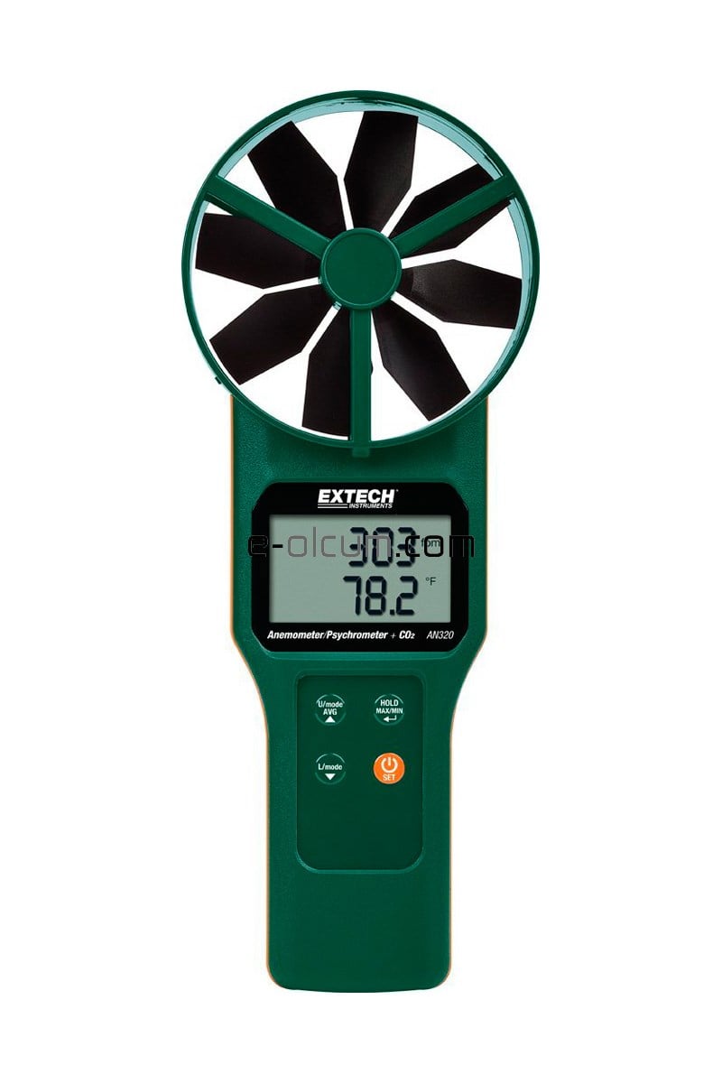 extech an320 buyuk pervaneli cfm/cmm anemometre psikrometre ve co2 olcer