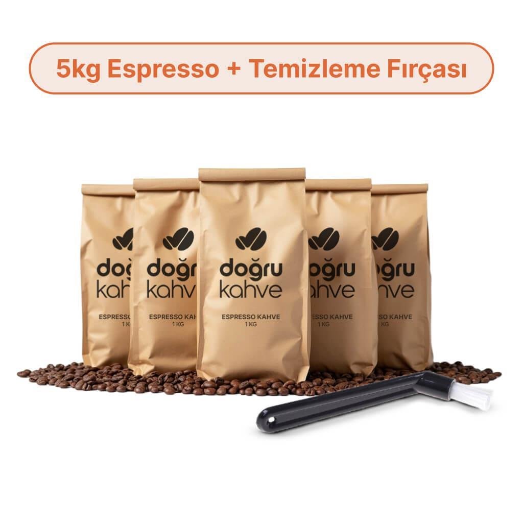 5 Kg Espresso Kahve + Espresso Makinesi Temizleme Fırçası