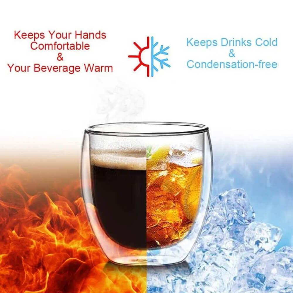 Çift Katmanlı Cam Kahve Bardağı | 80 ml