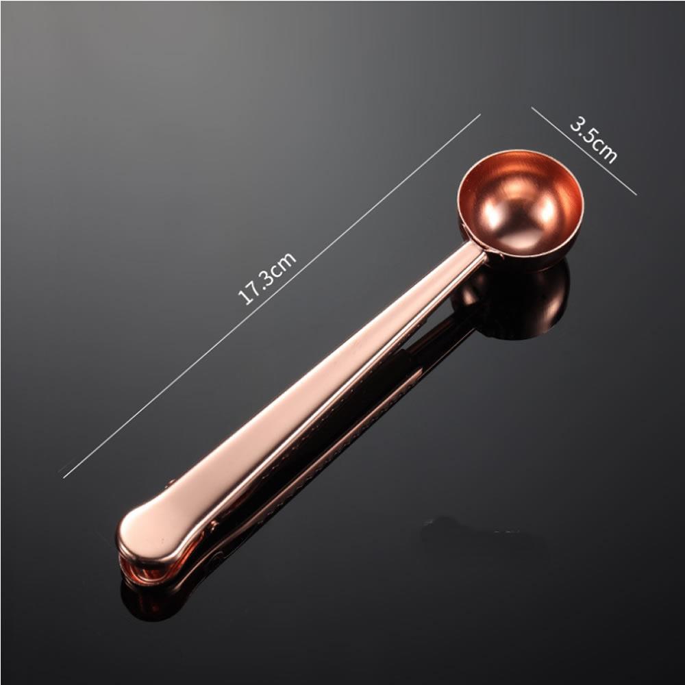 Kahve Ölçü Kaşığı ve Paket Klipsi | Bronz