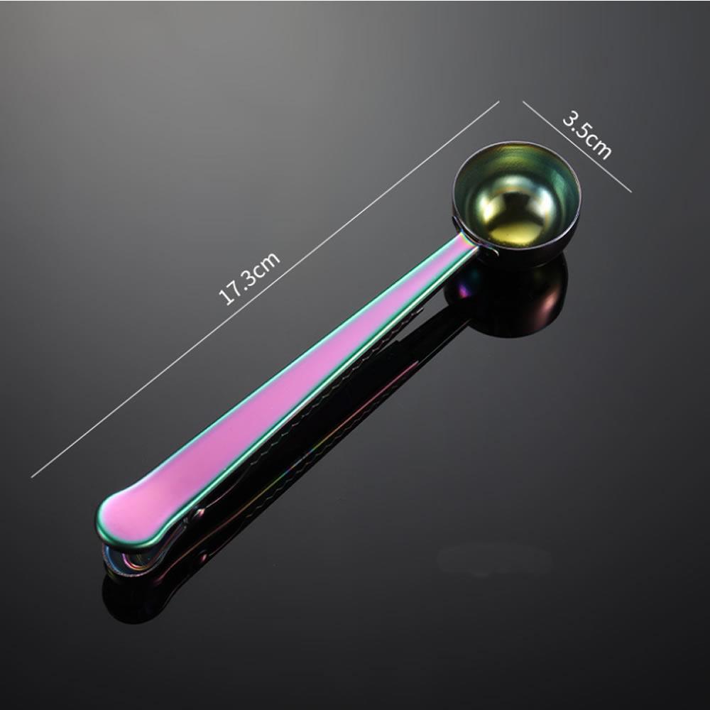 Kahve Ölçü Kaşığı ve Paket Klipsi | Dalgalı Mavi