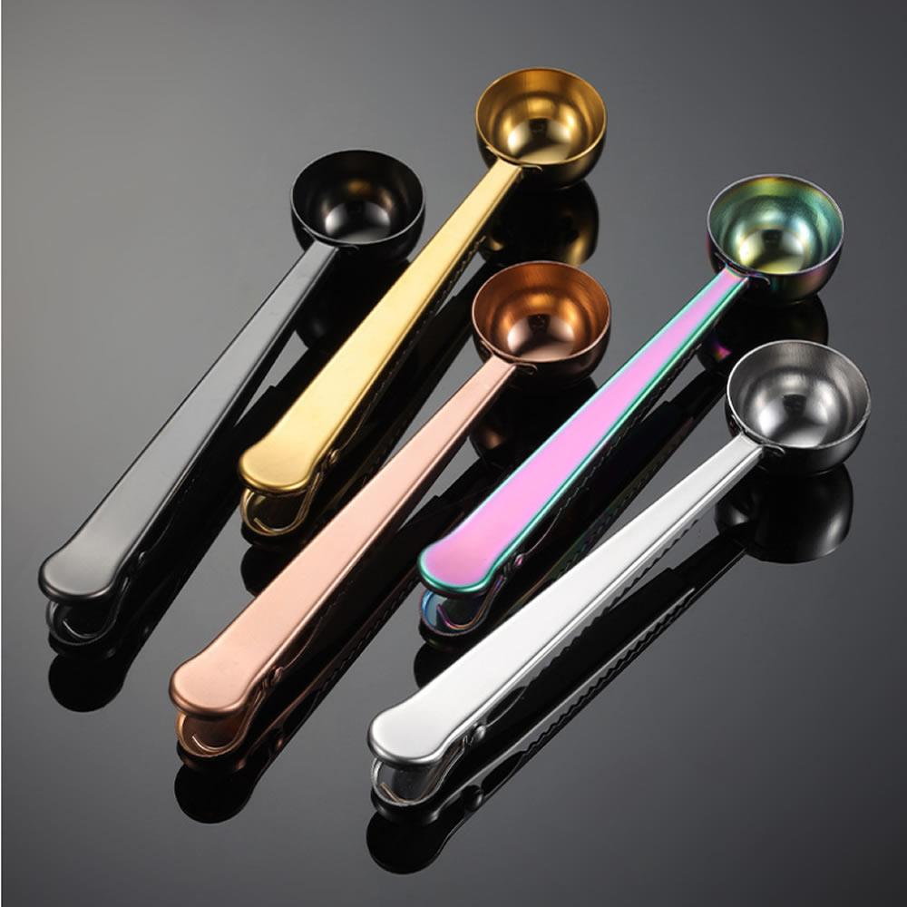 Kahve Ölçü Kaşığı ve Paket Klipsi | Siyah