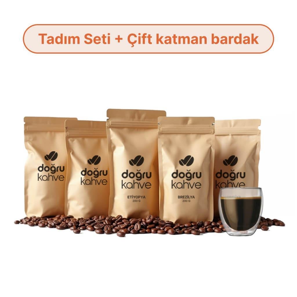Tadım Seti + Çift Katmanlı Bardak 250 ml