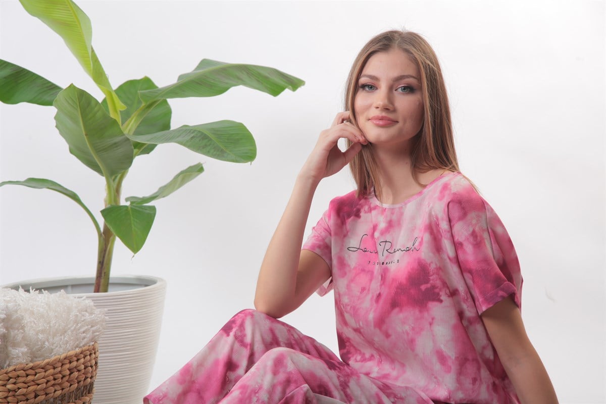 Batik Desen Fuşya Casual Takım