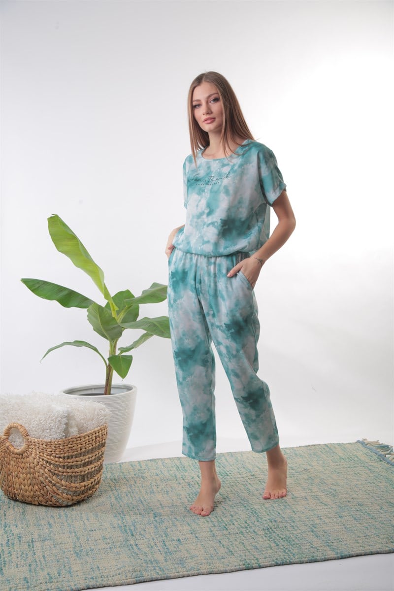 Batik Desen Yeşil Casual Takım