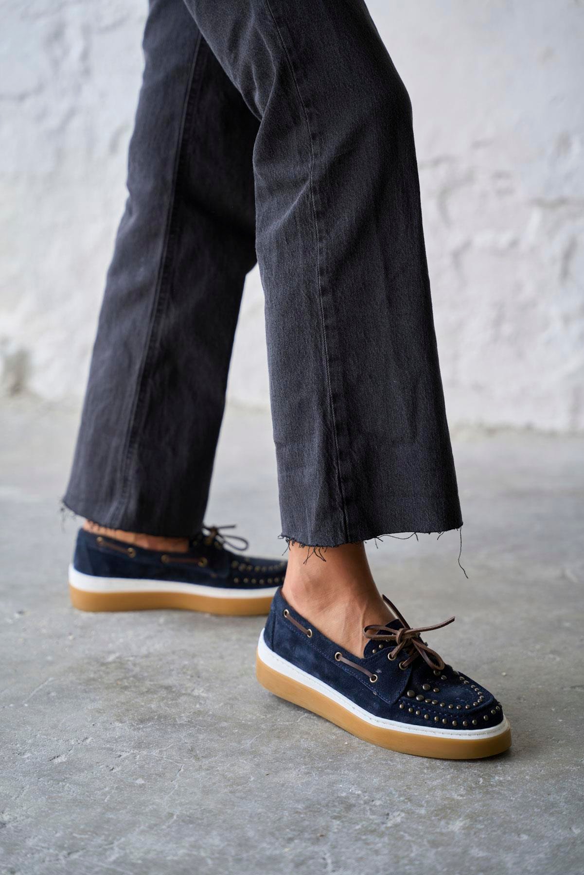 BARELLA LACİVERT SÜET MAKOSEN