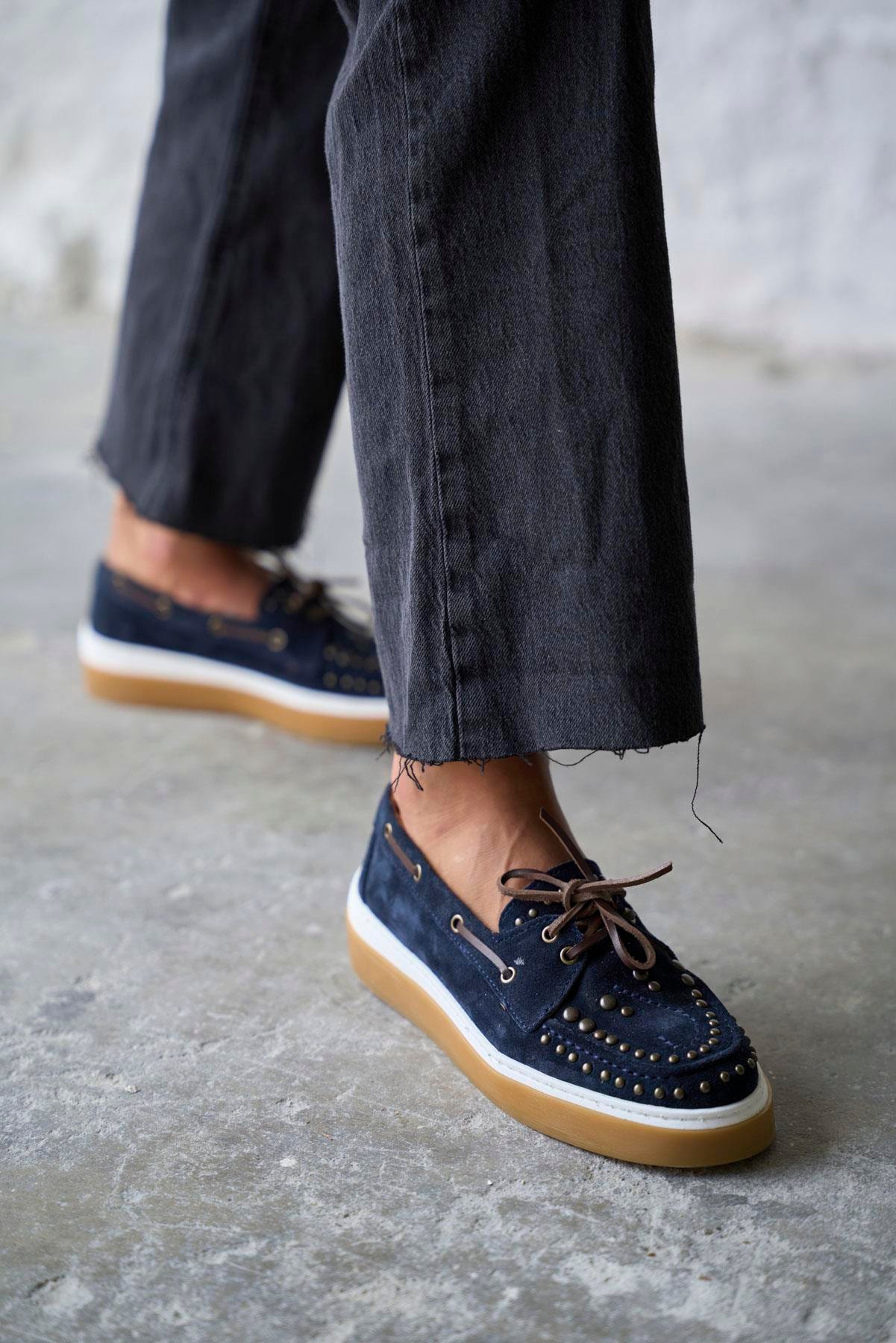 BARELLA LACİVERT SÜET MAKOSEN