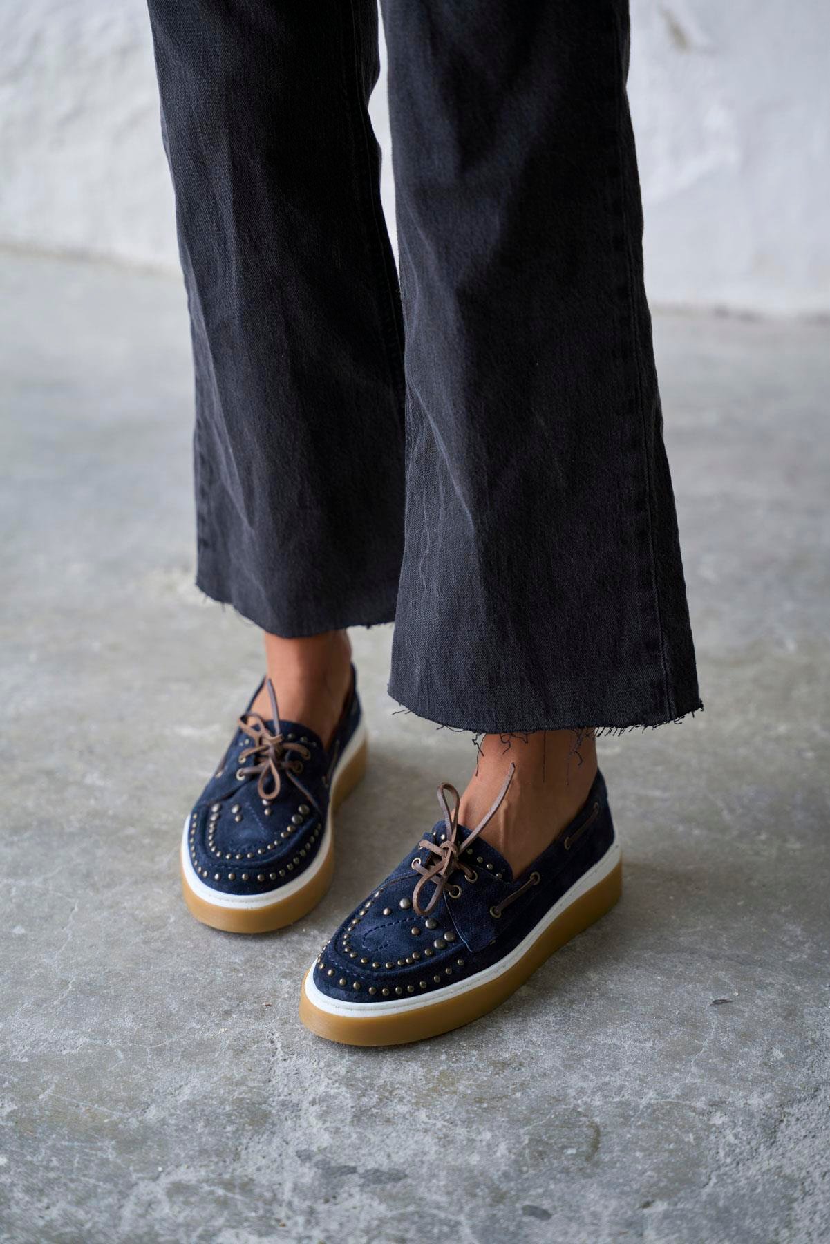 BARELLA LACİVERT SÜET MAKOSEN