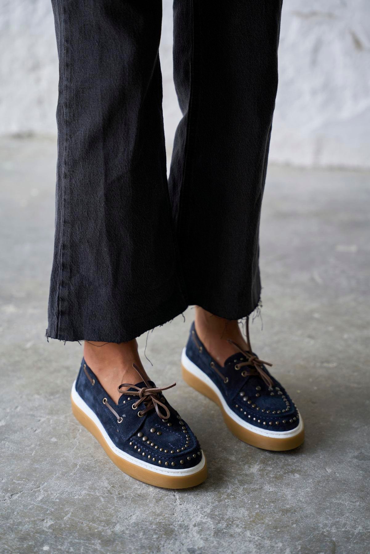 BARELLA LACİVERT SÜET MAKOSEN