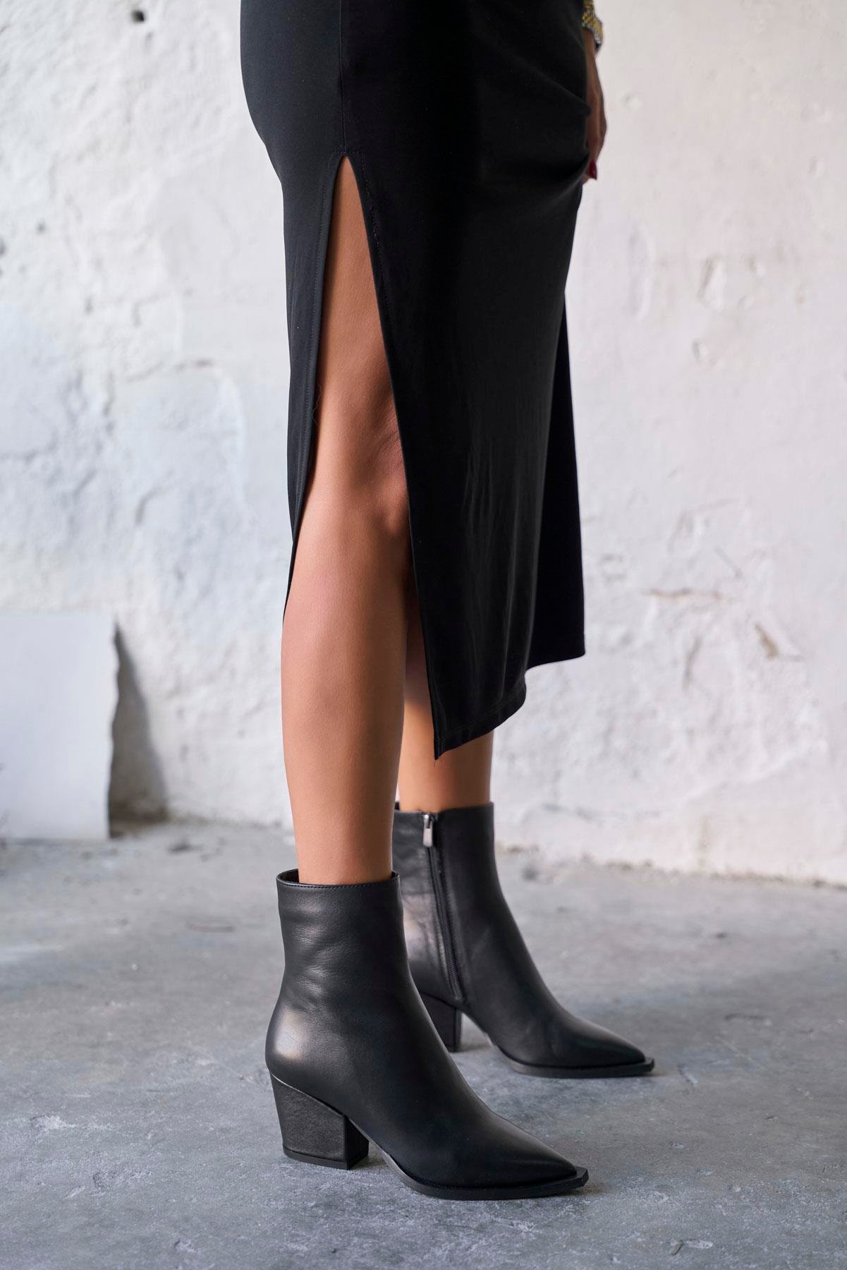 BONDİ SİYAH DERİ BOT