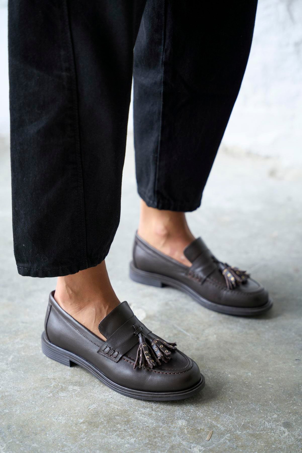 BREDA KAHVE DERİ MAKOSEN