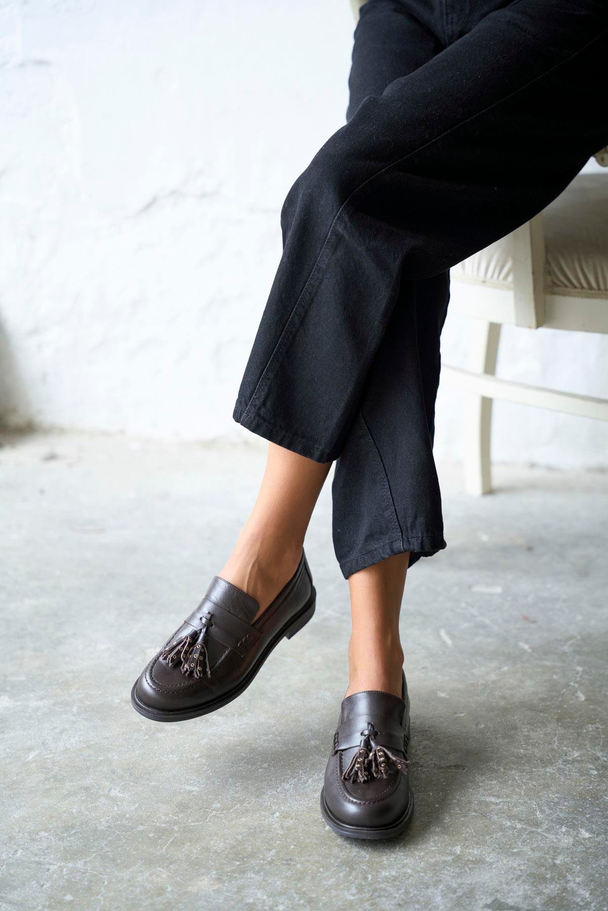 BREDA KAHVE DERİ MAKOSEN