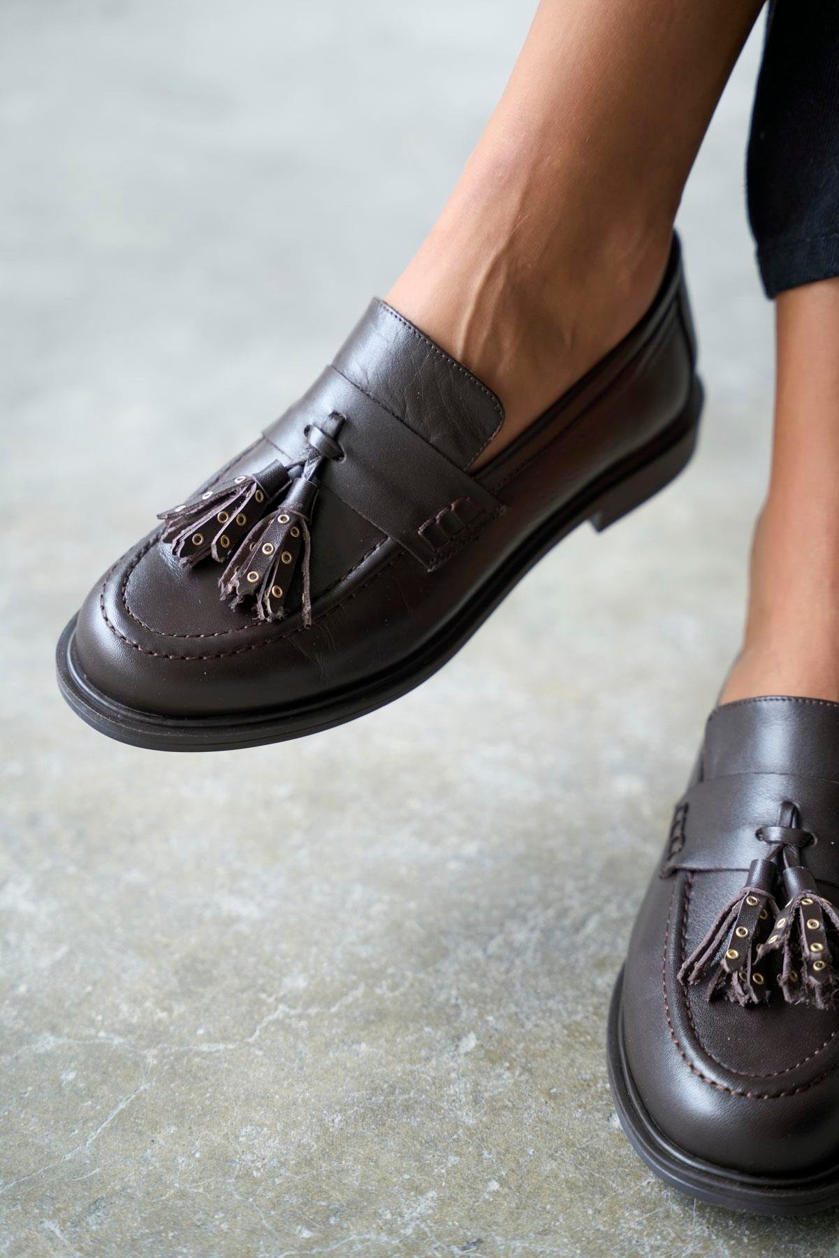 BREDA KAHVE DERİ MAKOSEN