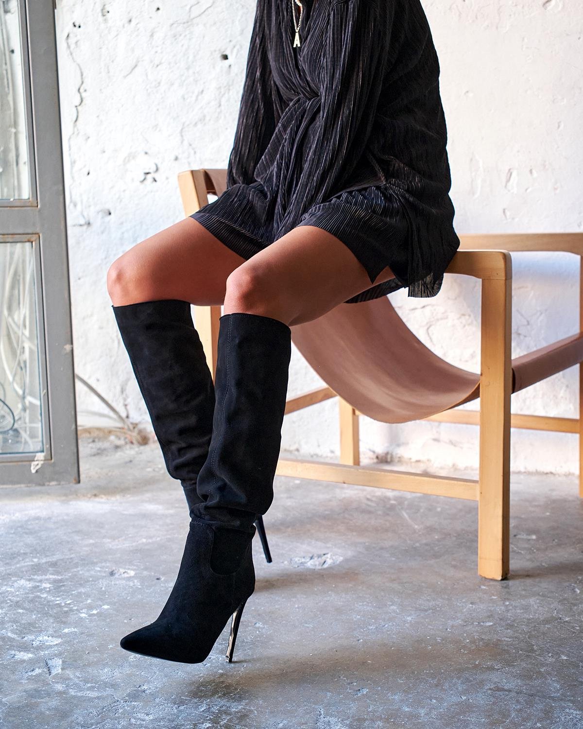 CARNEY SİYAH SÜET ÇİZME