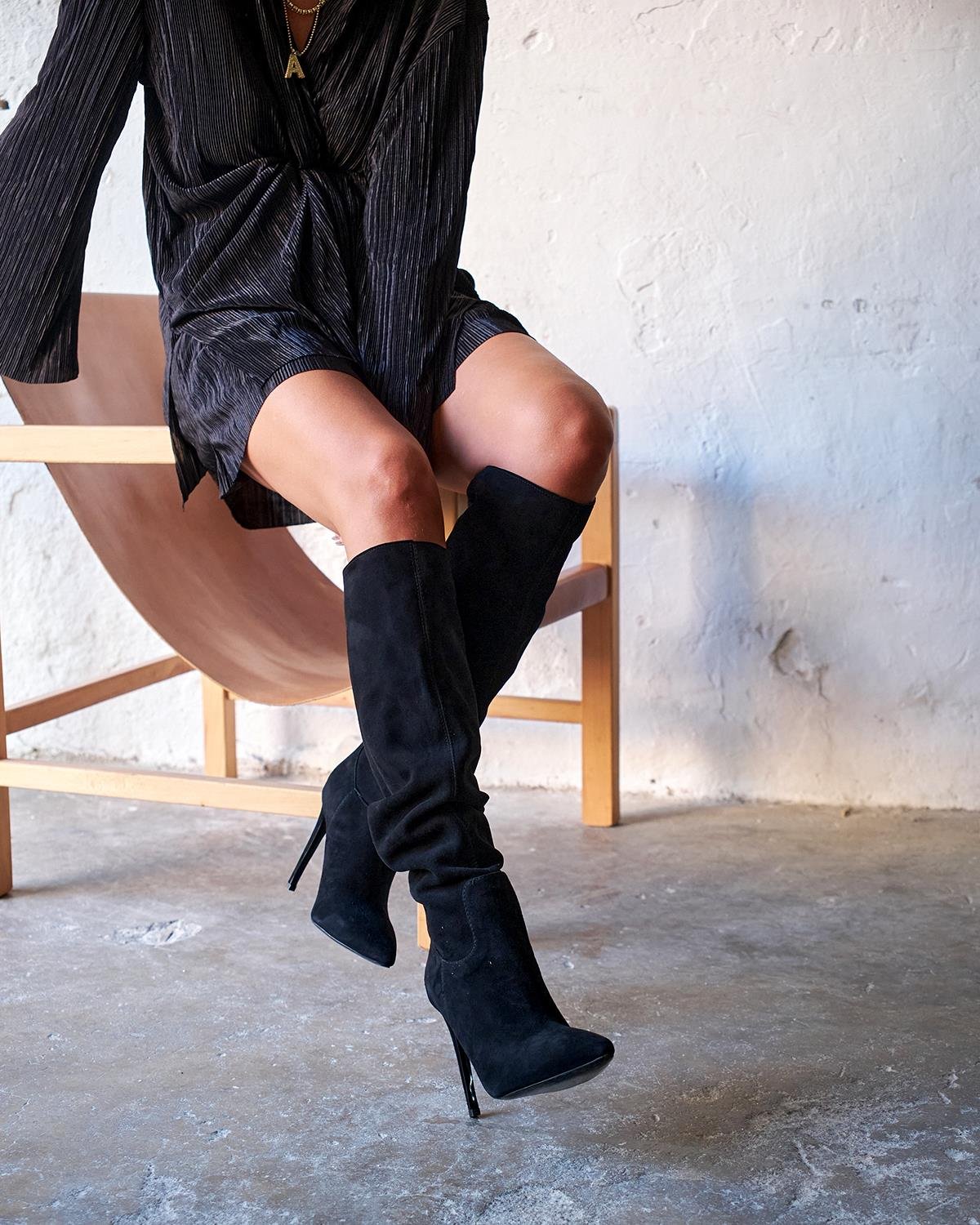 CARNEY SİYAH SÜET ÇİZME