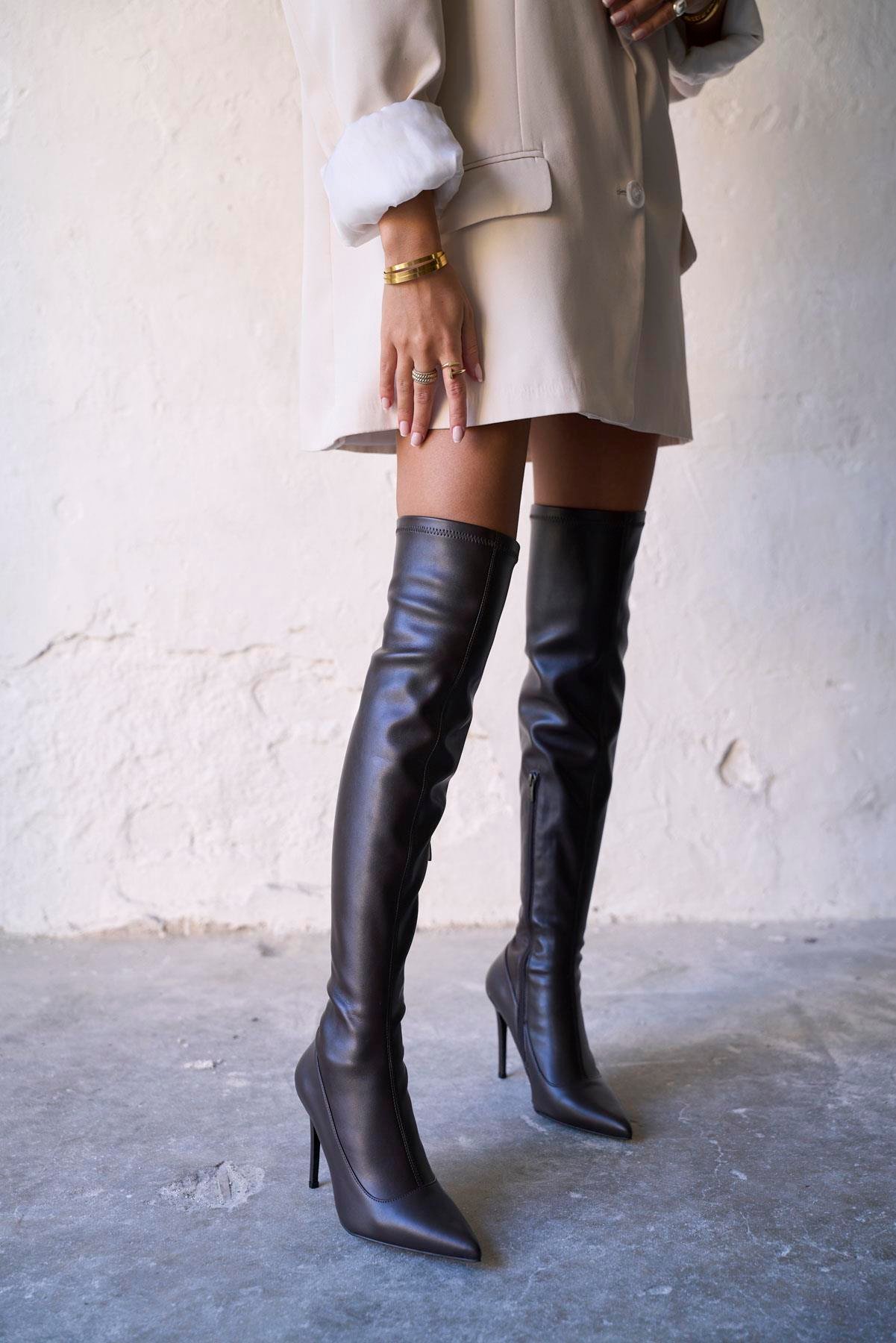 CELVİE KAHVE STREÇ ÇİZME