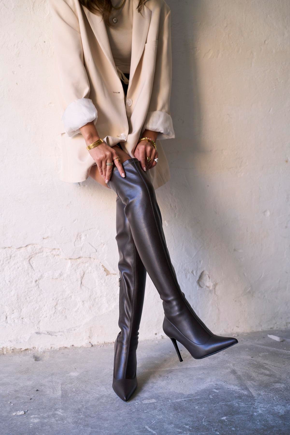 CELVİE KAHVE STREÇ ÇİZME