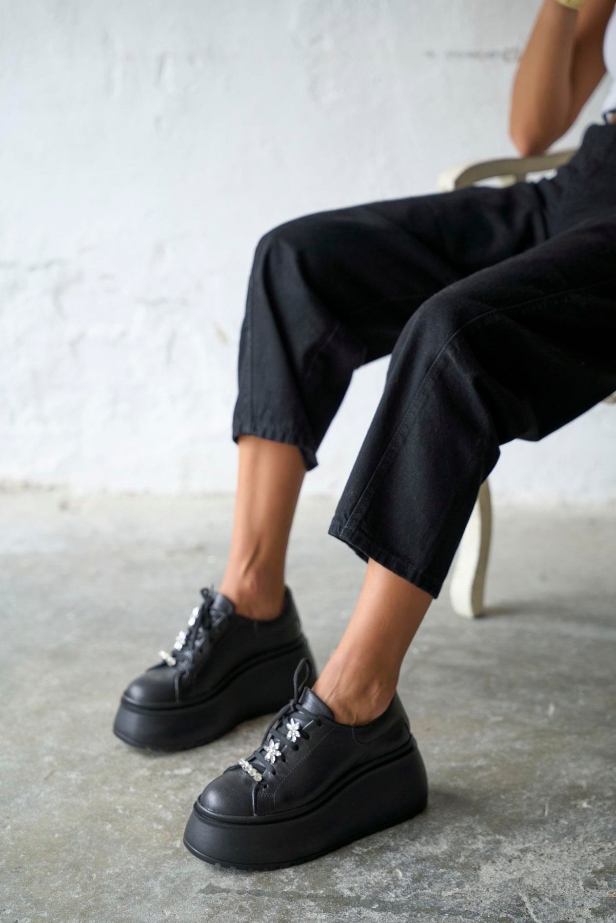 DUBAİ SİYAH SPOR AYAKKABI 