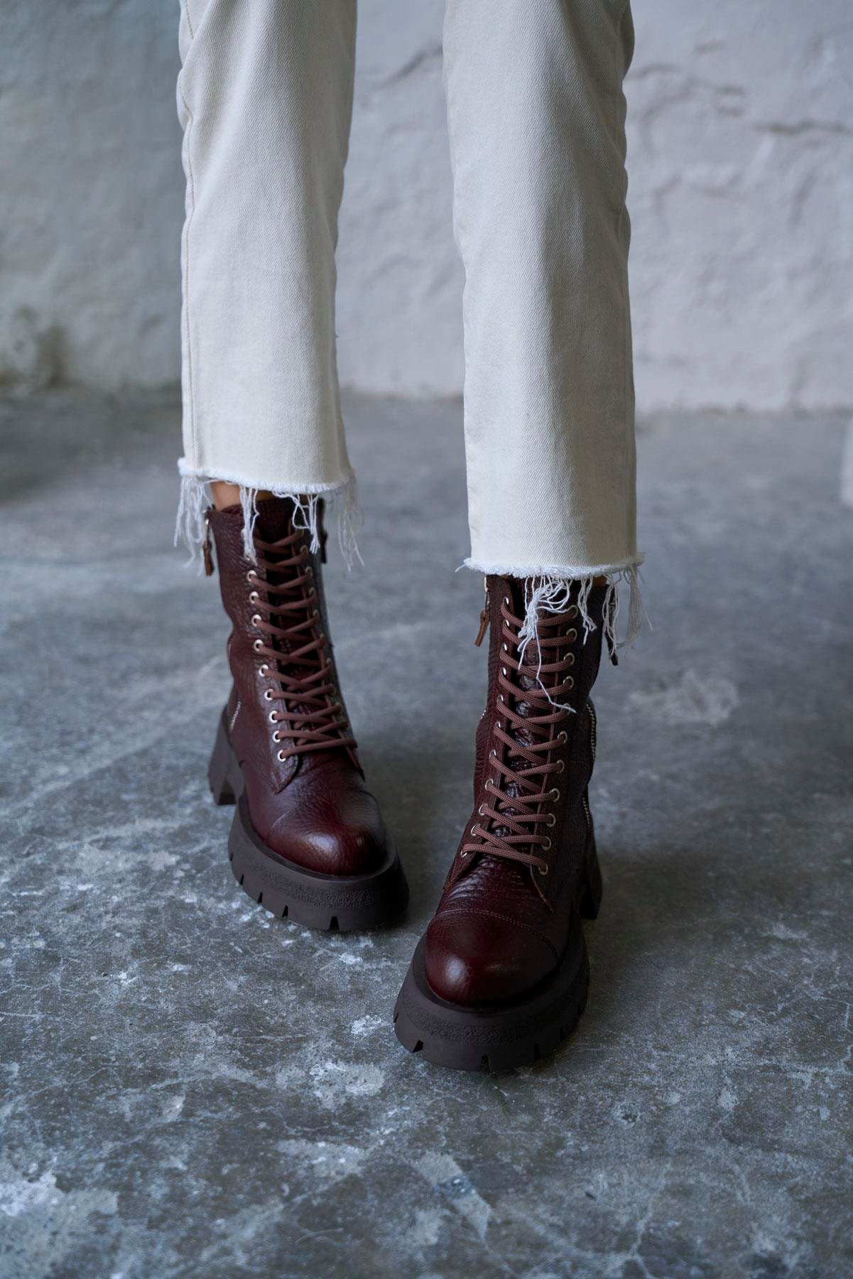 DUVRA KAHVE DERİ BOT