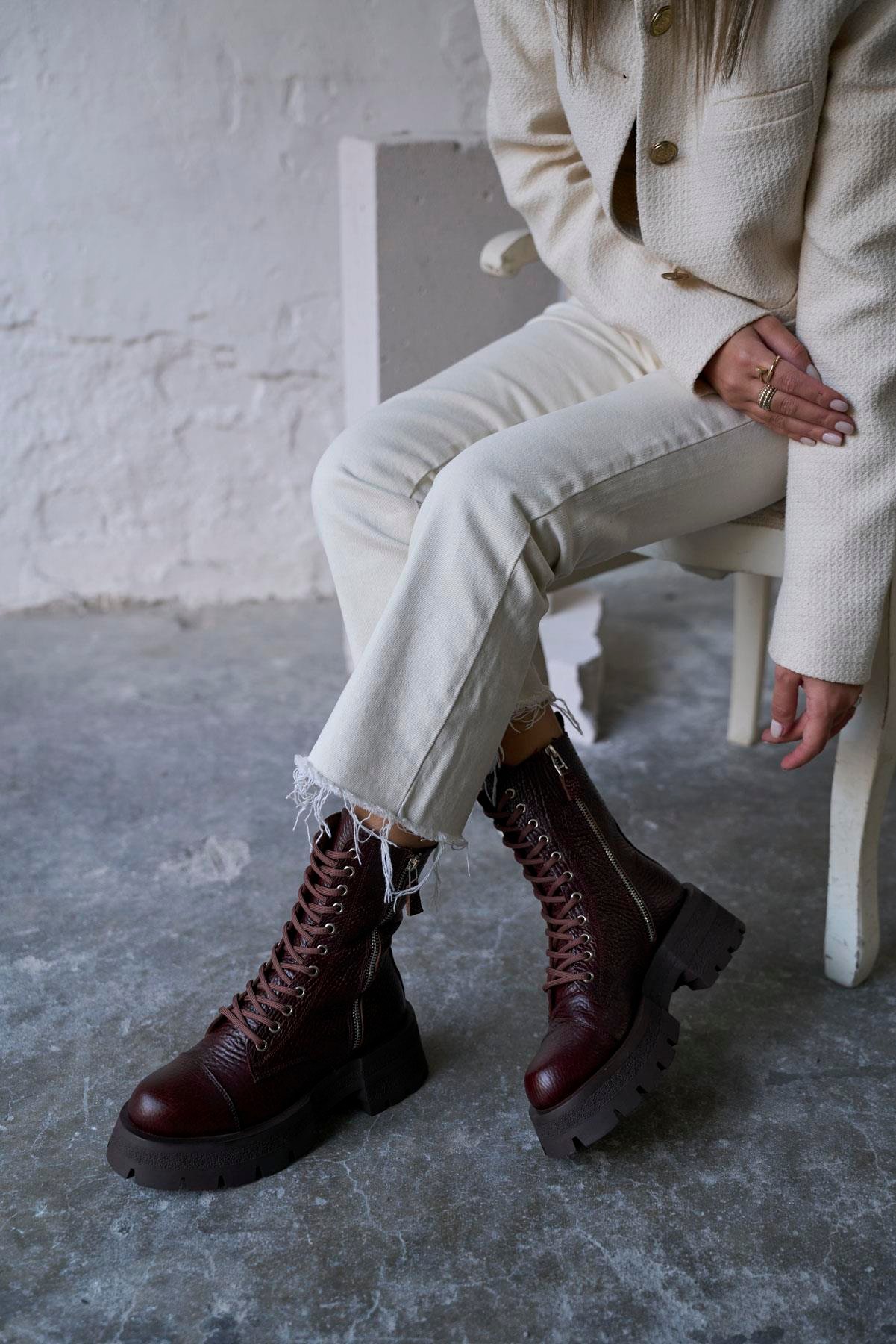 DUVRA KAHVE DERİ BOT