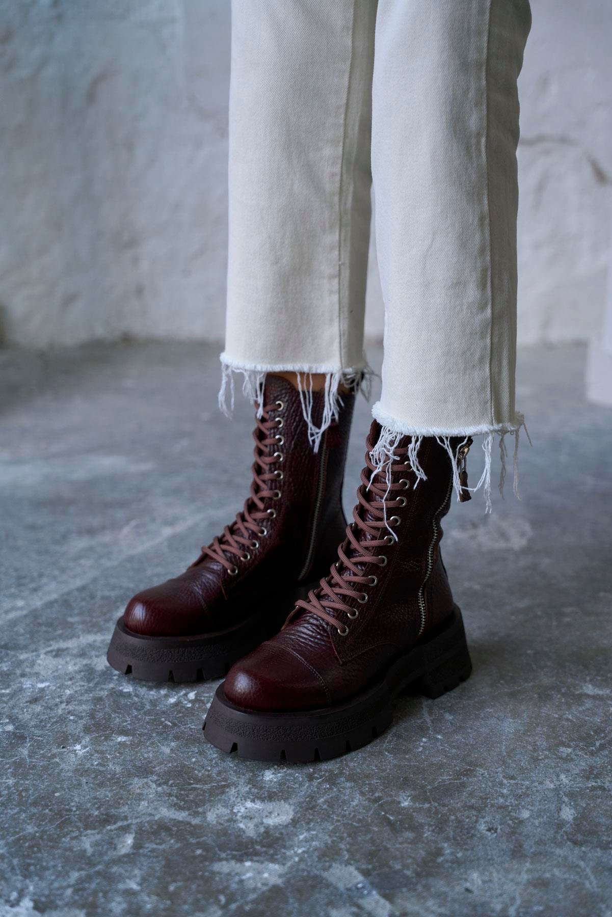 DUVRA KAHVE DERİ BOT