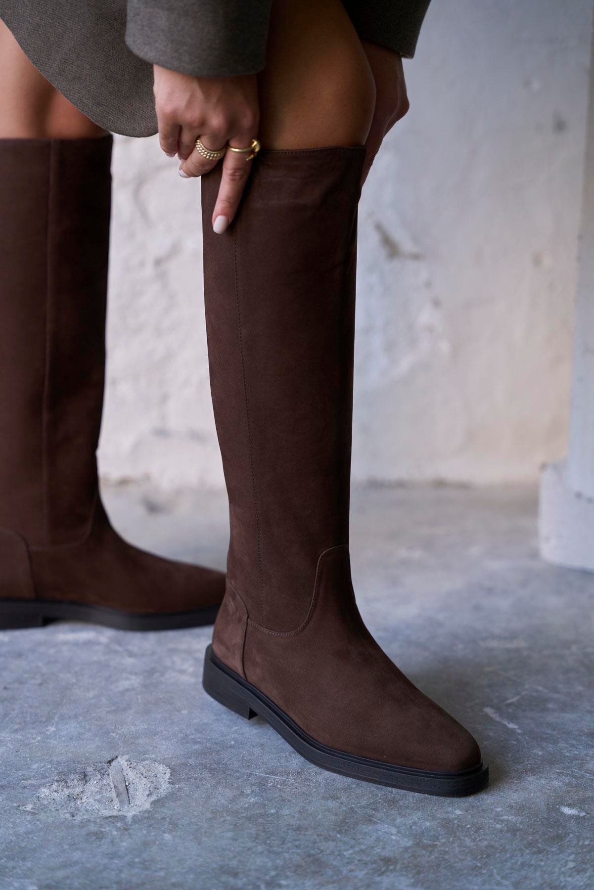 FLOVA KAHVE SÜET ÇİZME