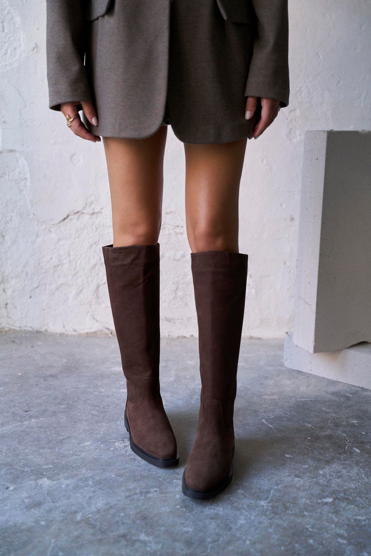 FLOVA KAHVE SÜET ÇİZME