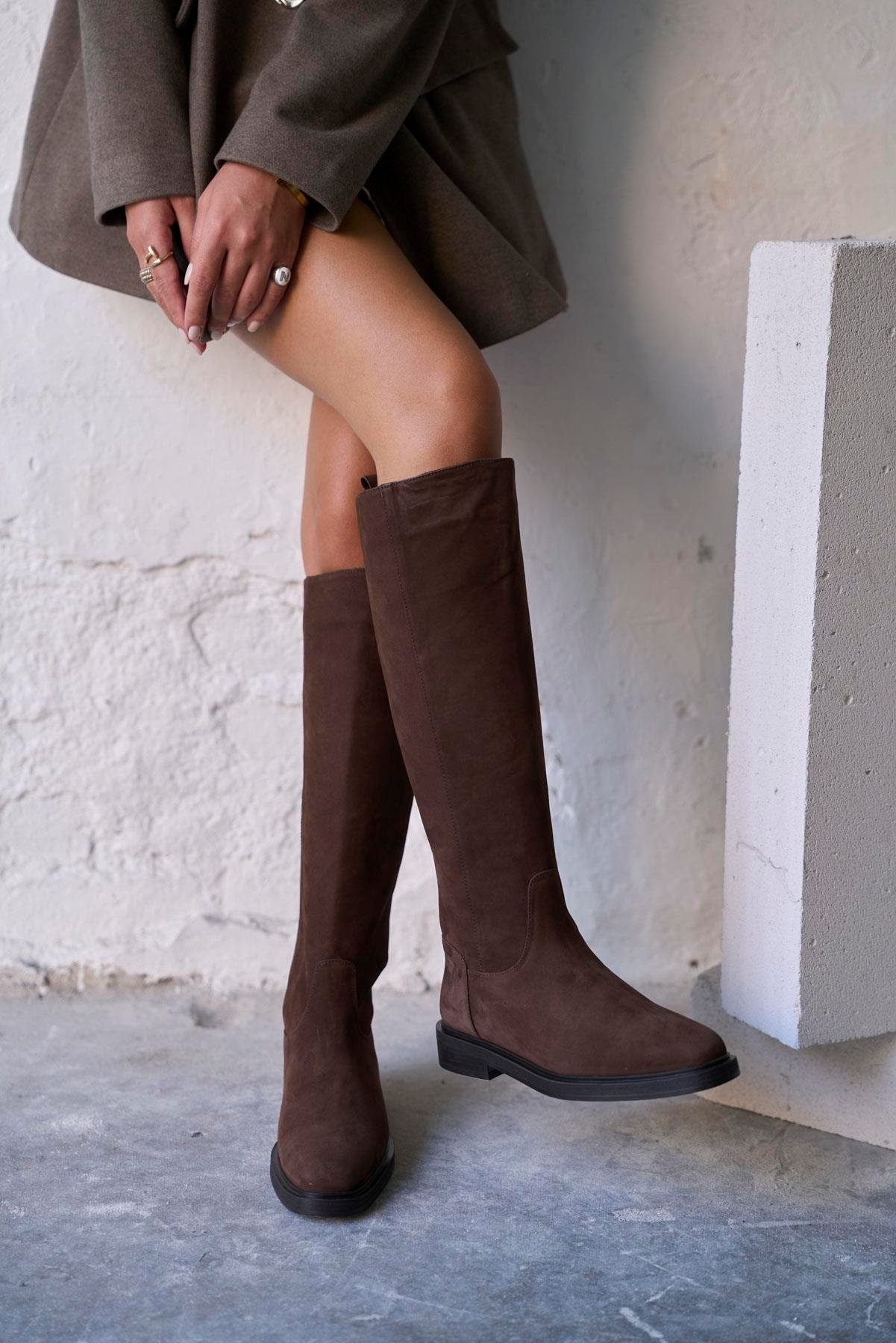 FLOVA KAHVE SÜET ÇİZME