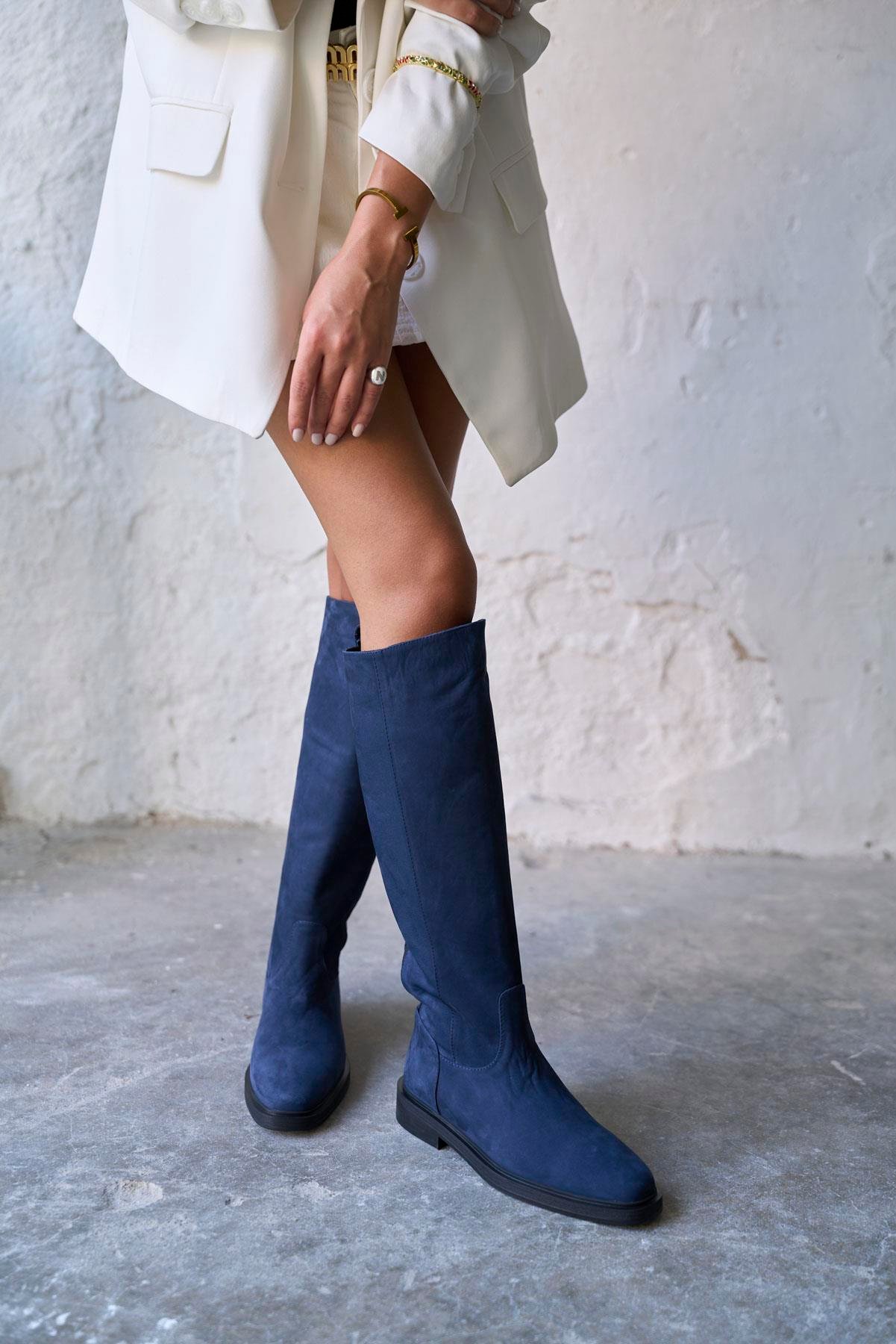 FLOVA LACİVERT SÜET ÇİZME