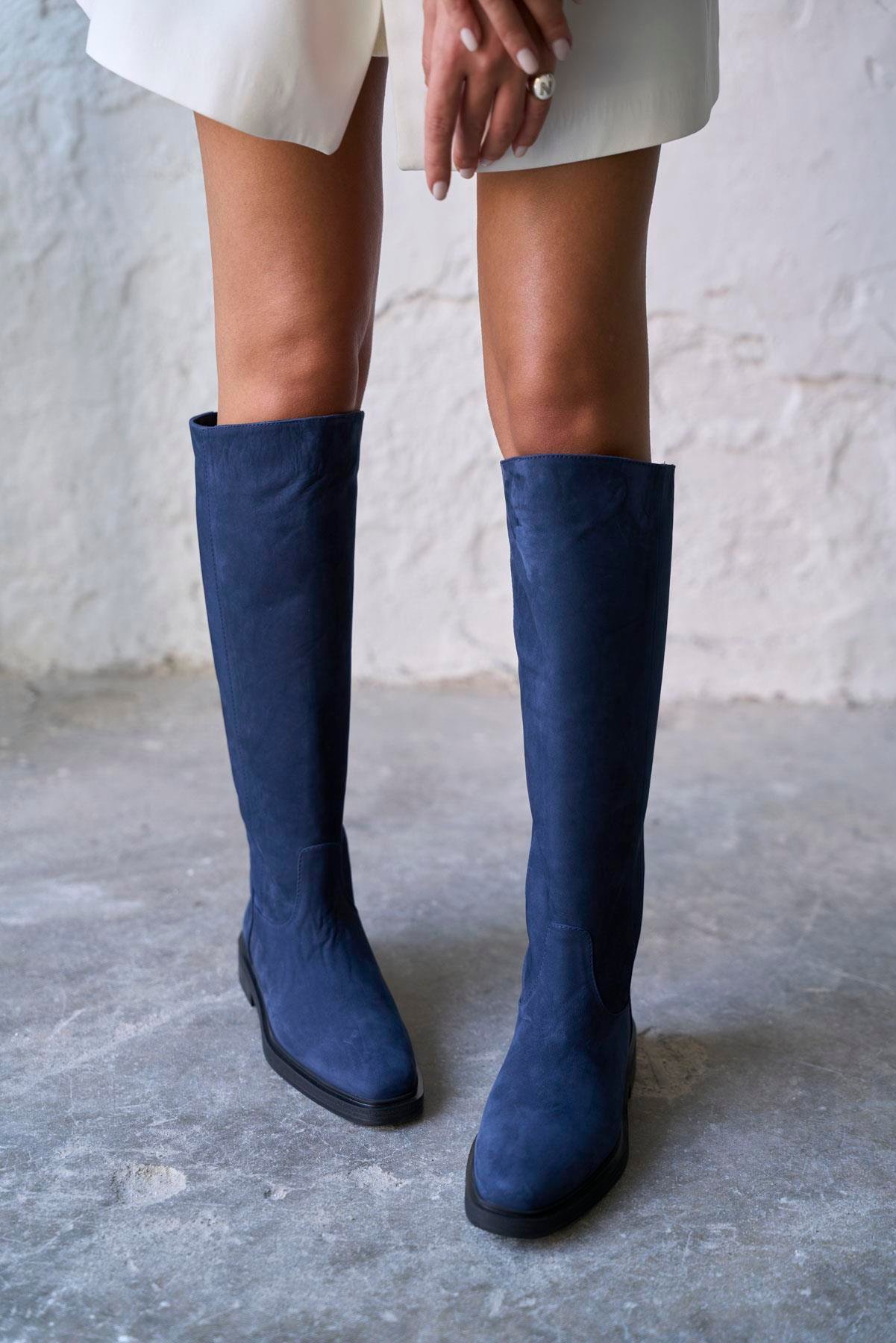 FLOVA LACİVERT SÜET ÇİZME