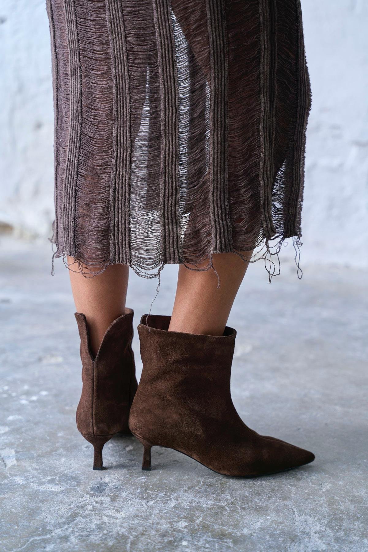 GAİL KAHVE SÜET TOPUKLU BOT