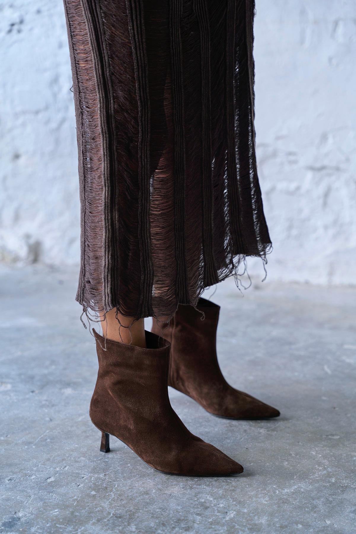 GAİL KAHVE SÜET TOPUKLU BOT