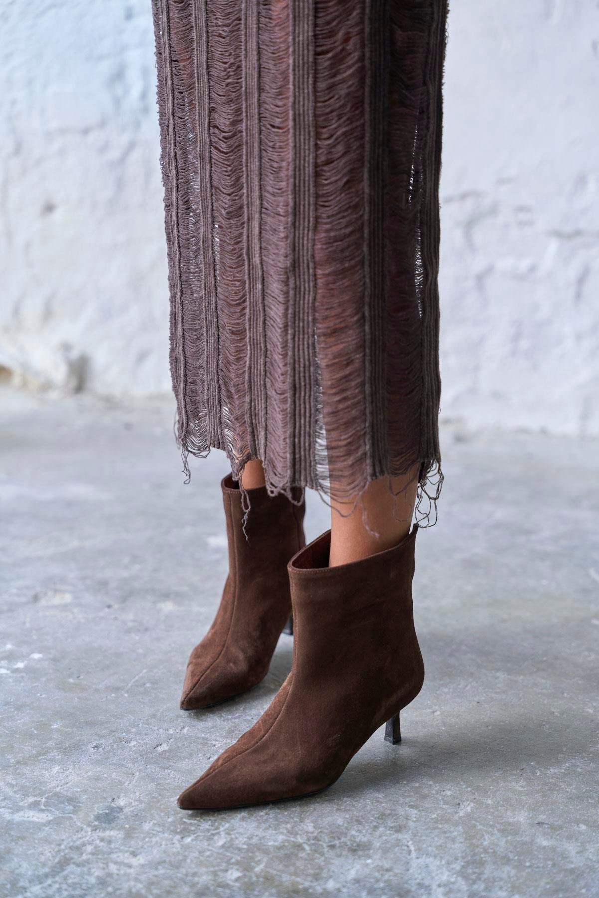 GAİL KAHVE SÜET TOPUKLU BOT