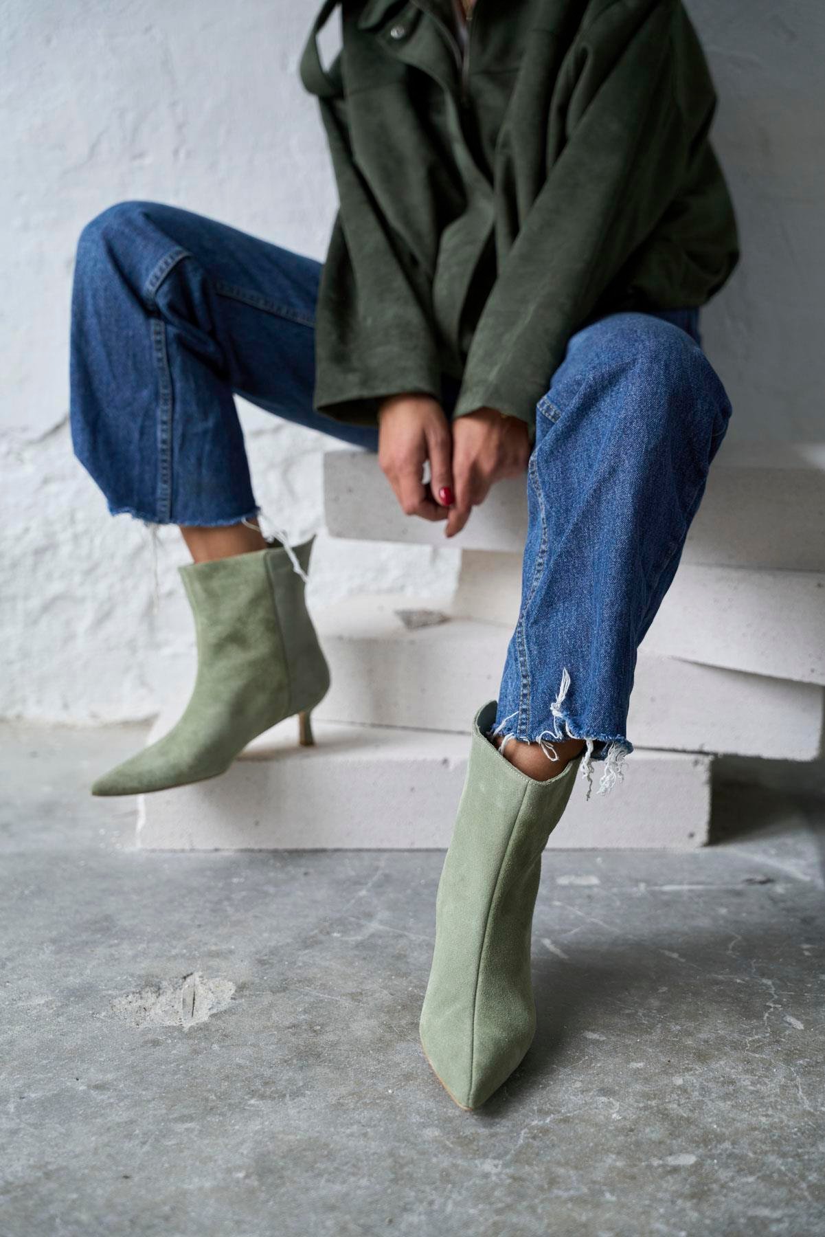 GAİL YEŞİL SÜET TOPUKLU BOT