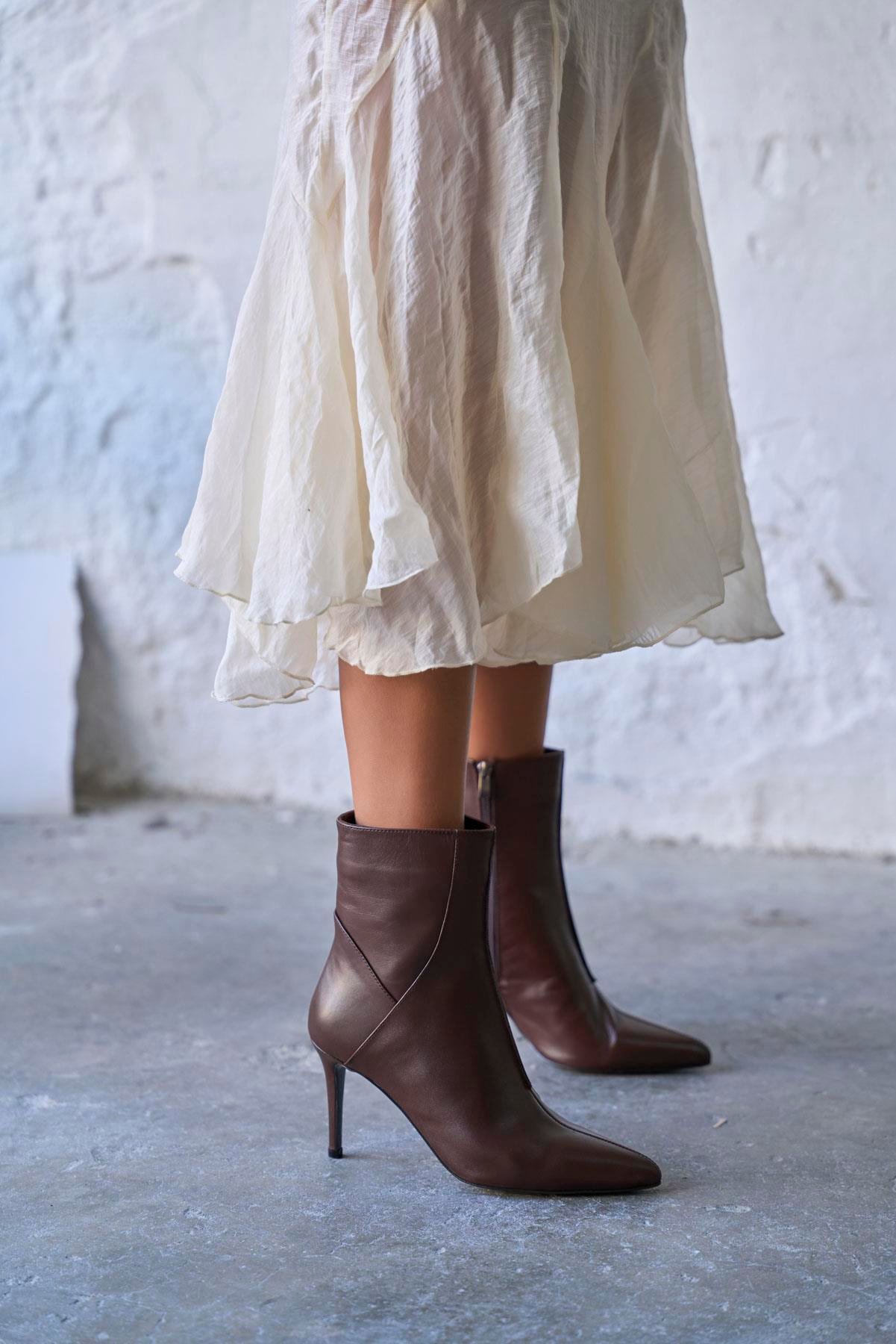 GRANT KAHVE DERİ TOPUKLU BOT