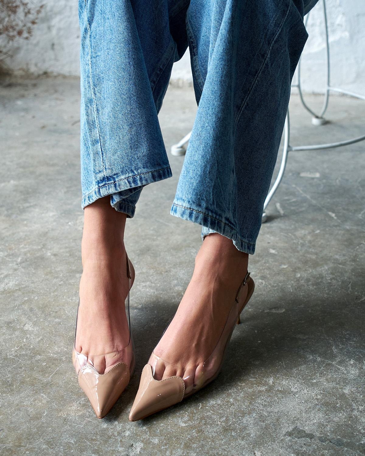 HOMER NUDE ŞEFFAF TOPUKLU AYAKKABI