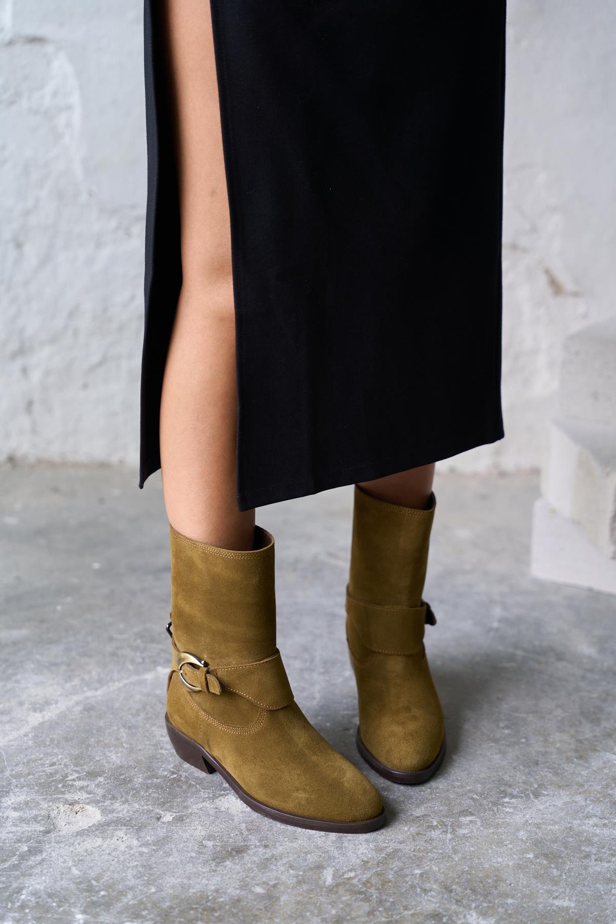 HONO YAĞ YEŞİLİ TOPUKLU BOT