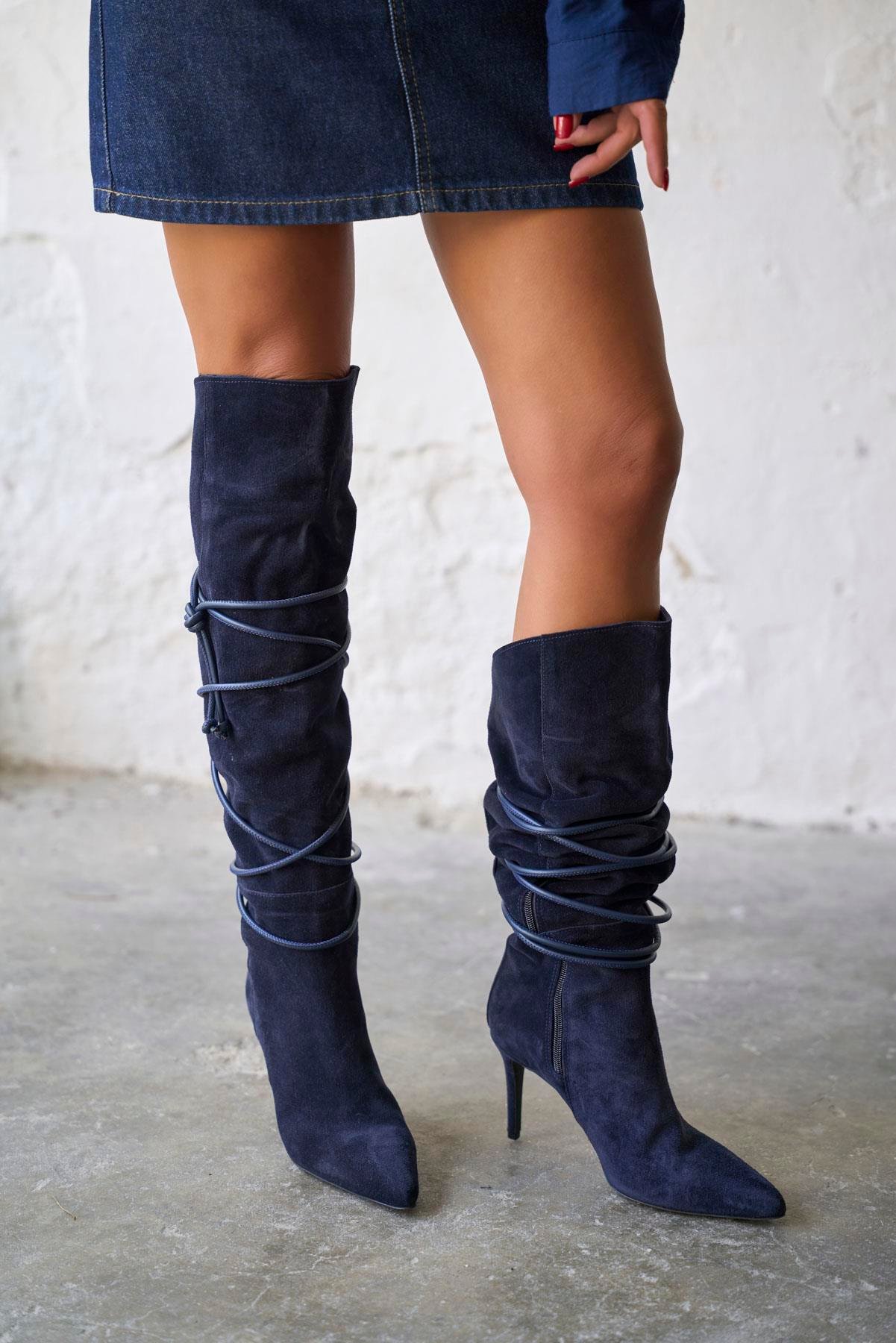 KEYLOR LACİVERT SÜET ÇİZME