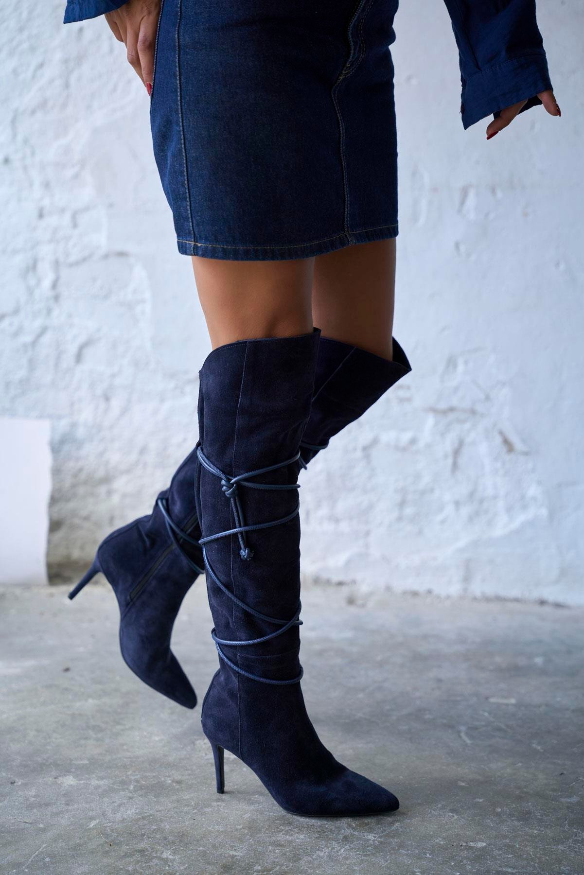 KEYLOR LACİVERT SÜET ÇİZME