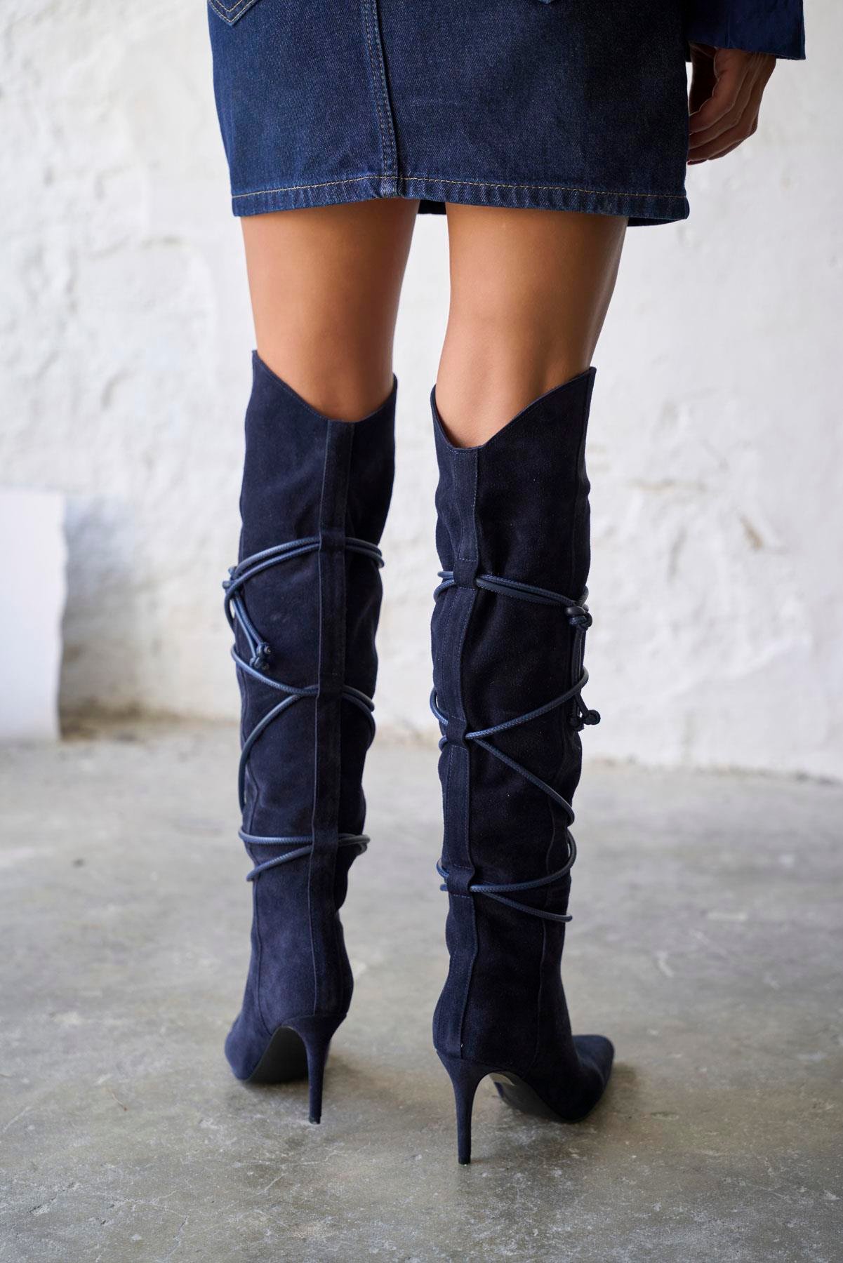 KEYLOR LACİVERT SÜET ÇİZME