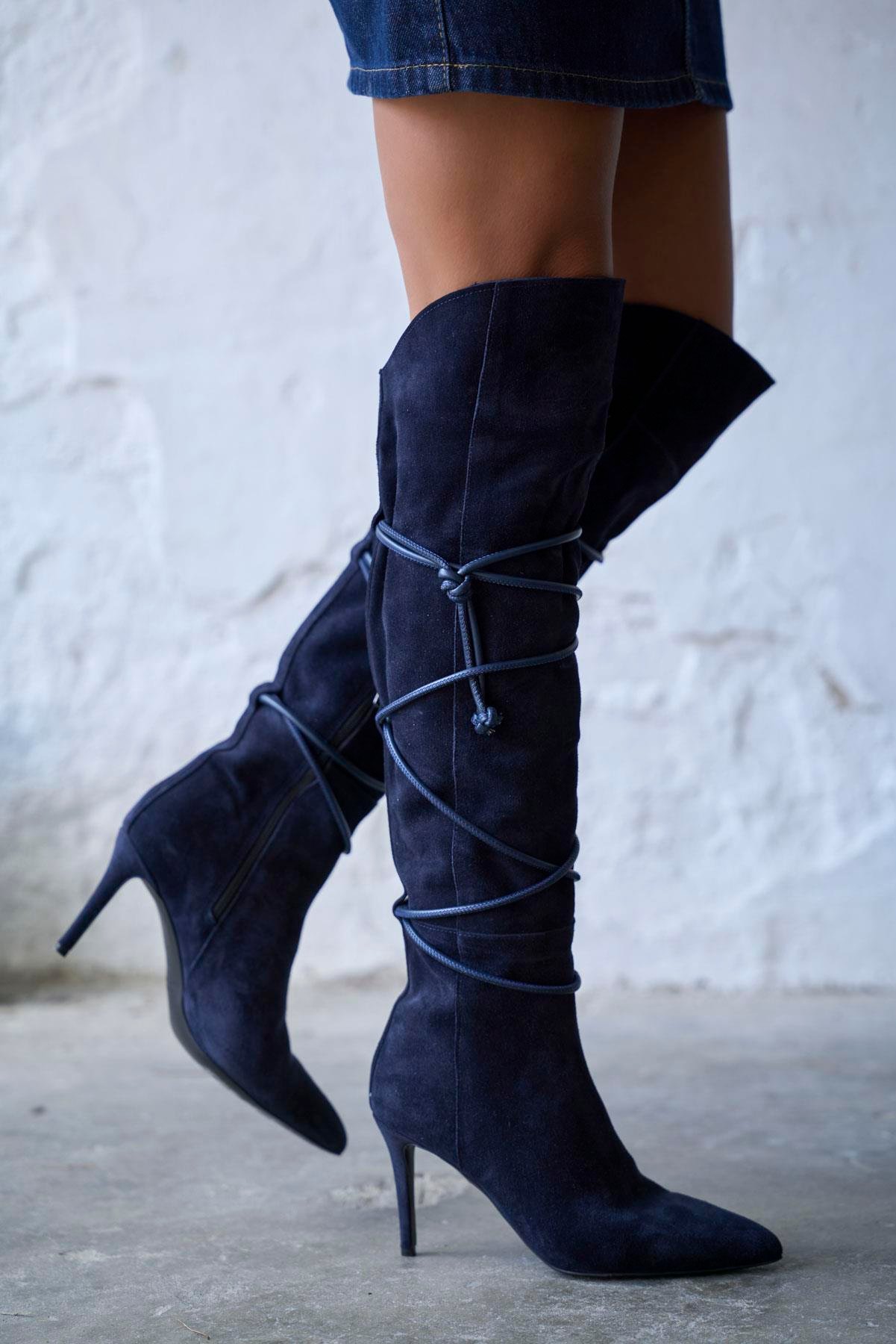 KEYLOR LACİVERT SÜET ÇİZME